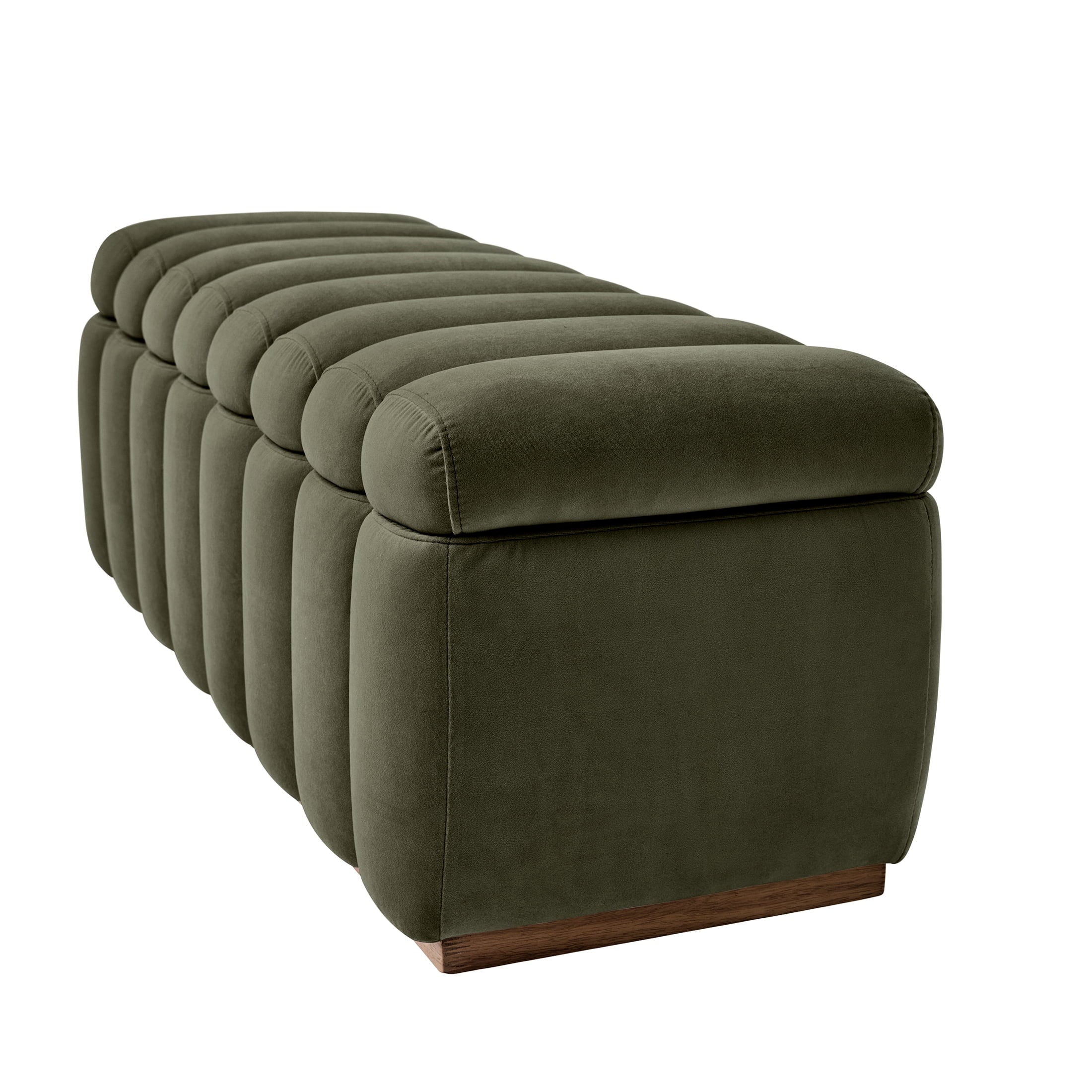 Lillian 47.24" Olive Velvet Channel Tufted Bench - Stylish and Elegant Accent Piece