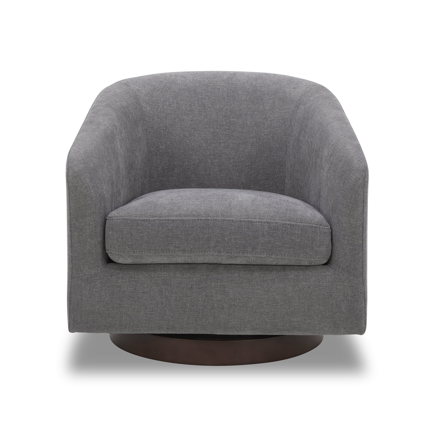 Stylish Gray Bradford Wooden Base Swivel Accent Chair for Modern Living Spaces