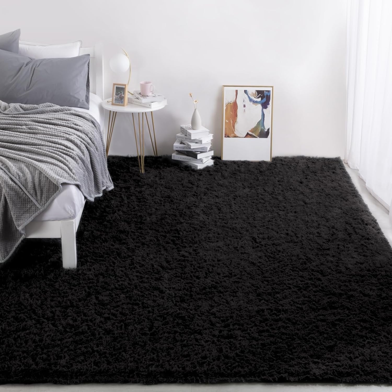 Luxurious 12x15 ft Shaggy Faux Fur Area Rug - Ultra Fuzzy Non-Skid Carpet for Living Room, Bedroom & Kids Playroom Decor