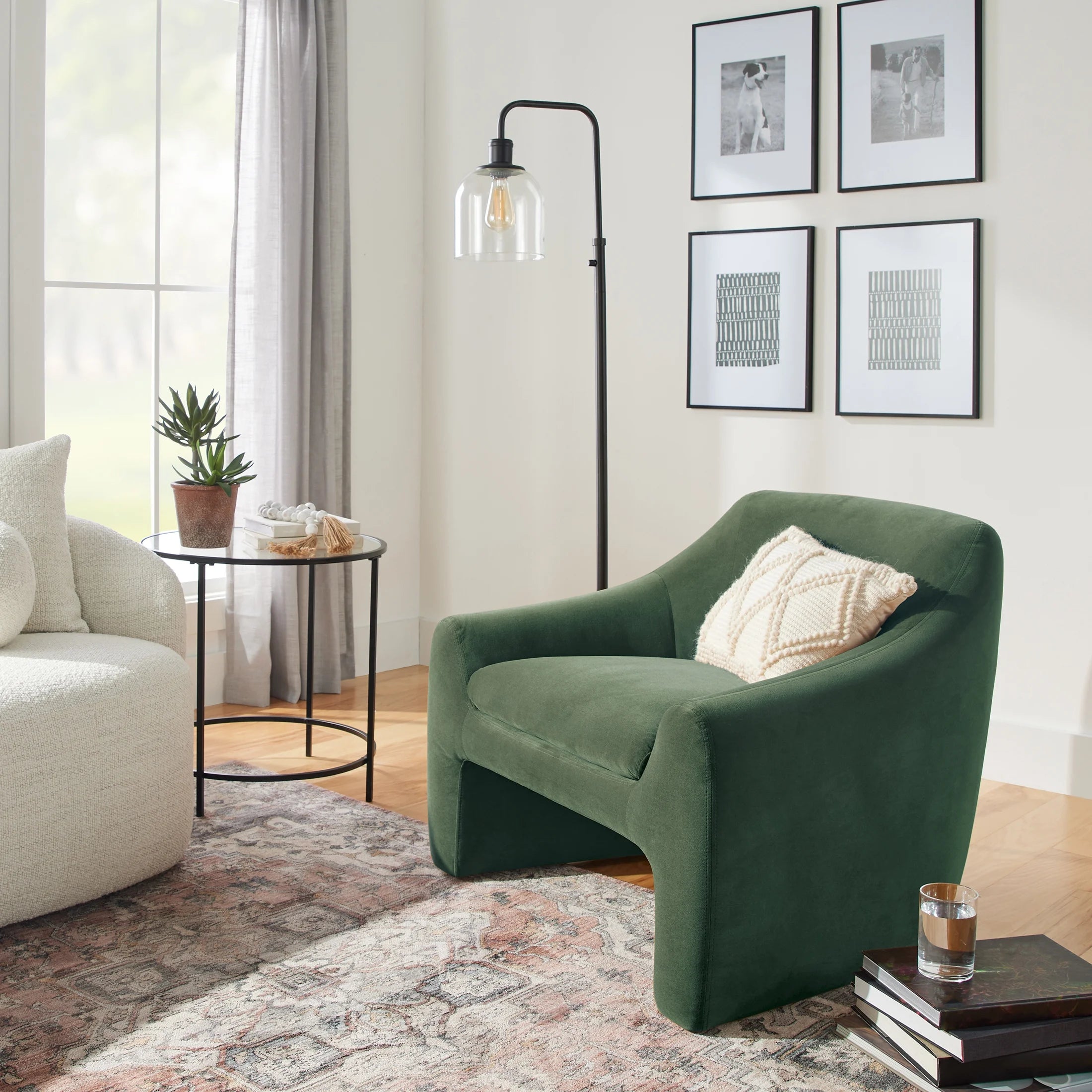 Emerson Olive Curvy Accent Chair - Stylish and Comfortable Addition to Your Space