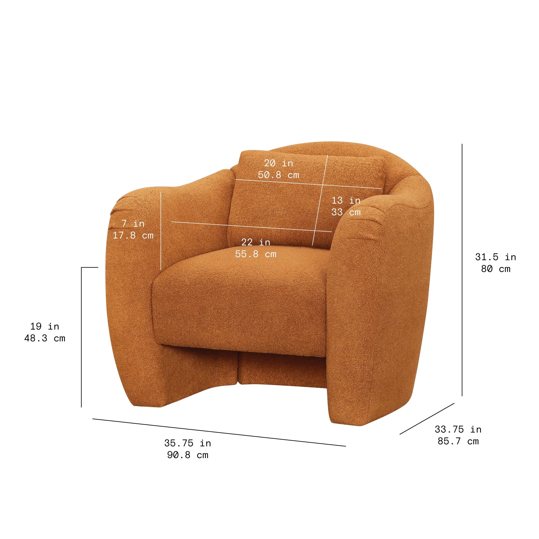 Barrymore Teddy Accent Chair - Luxurious Butterscotch Shearling by Drew Barrymore