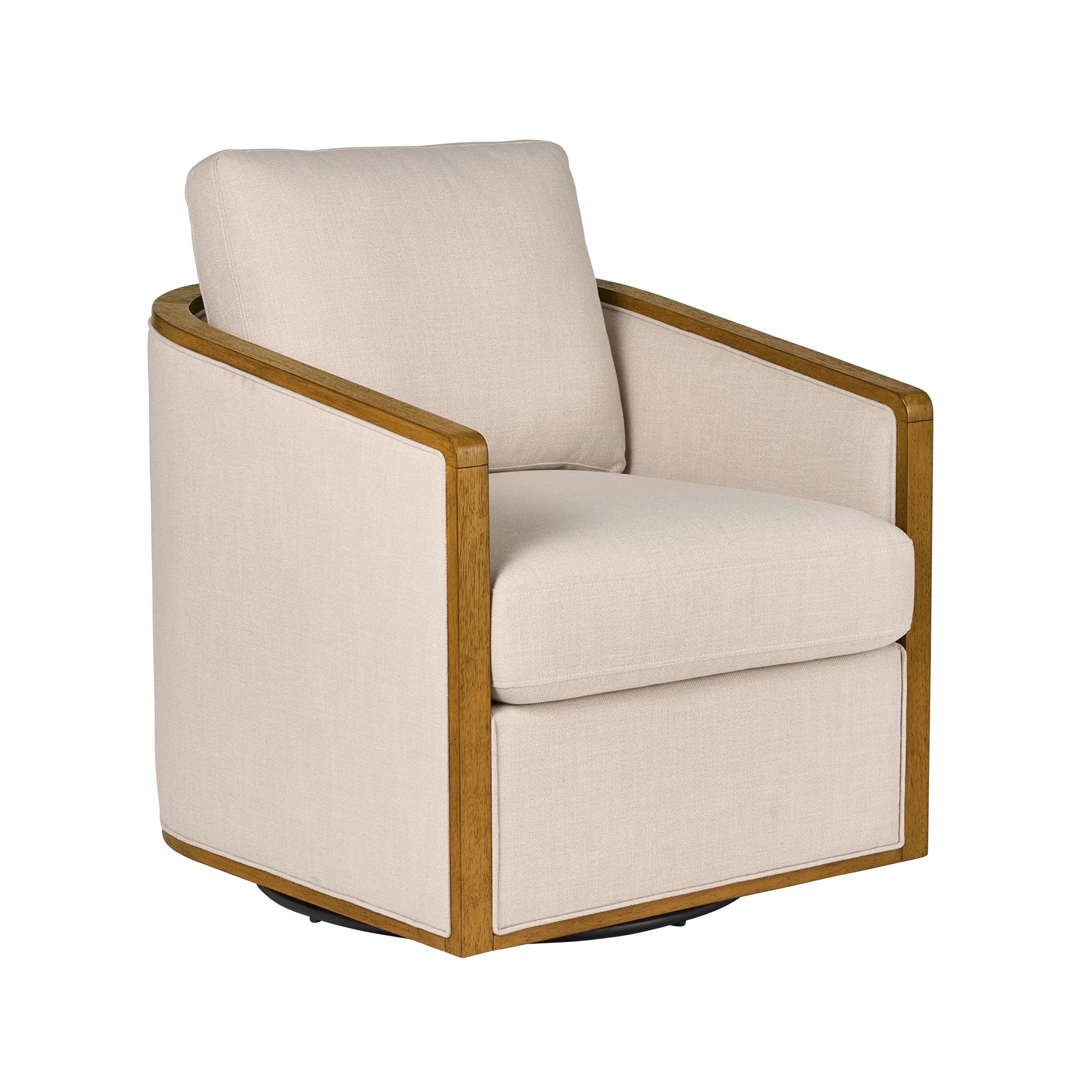 Elegant Cream Windsor Swivel Accent Chair for Stylish Living Spaces