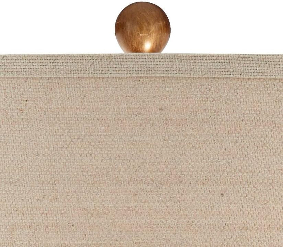 Elegant Kingston Mid Century Modern Table Lamps - Set of 2, 32.75" Tall White Textured Ceramic with Taupe Drum Shade for Bedroom, Living Room, and Home Office Decor