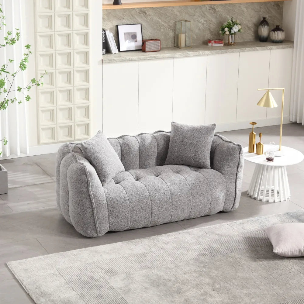 Ultimate Comfort Soft Beanbag Chair for Two - Perfect Square Recliner Sofa for Gaming and Reading with High Resilience Foam Core