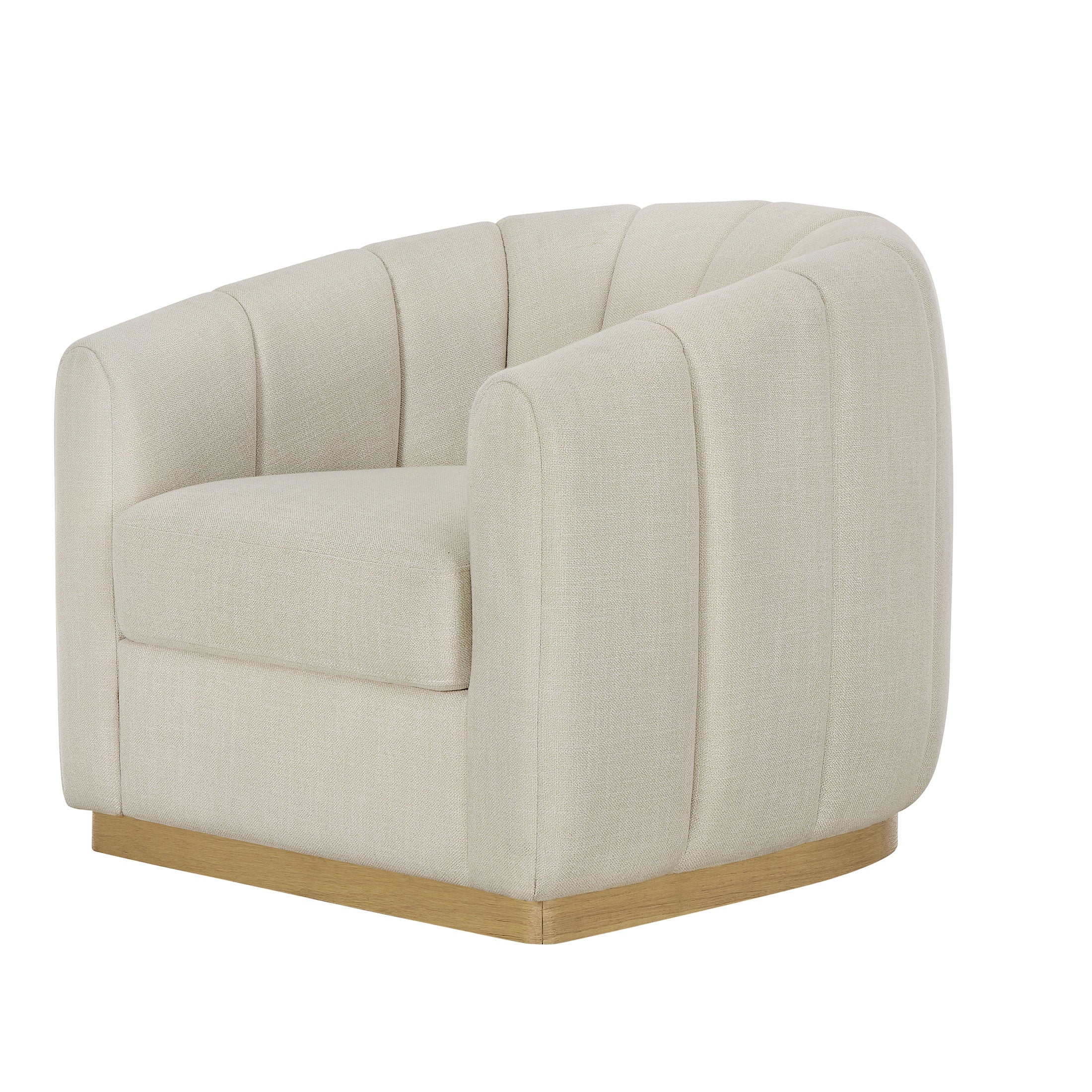 Elegant Lillian Cream Linen Accent Swivel Chair – Perfect for Your Home Decor!