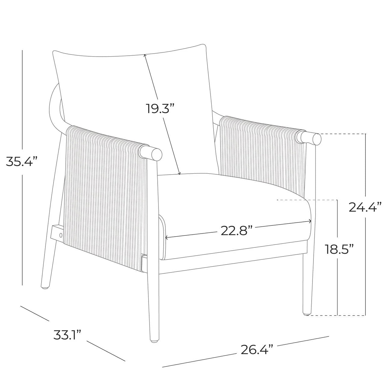 Stylish Cream Braid Armchair for a Chic Living Room Makeover
