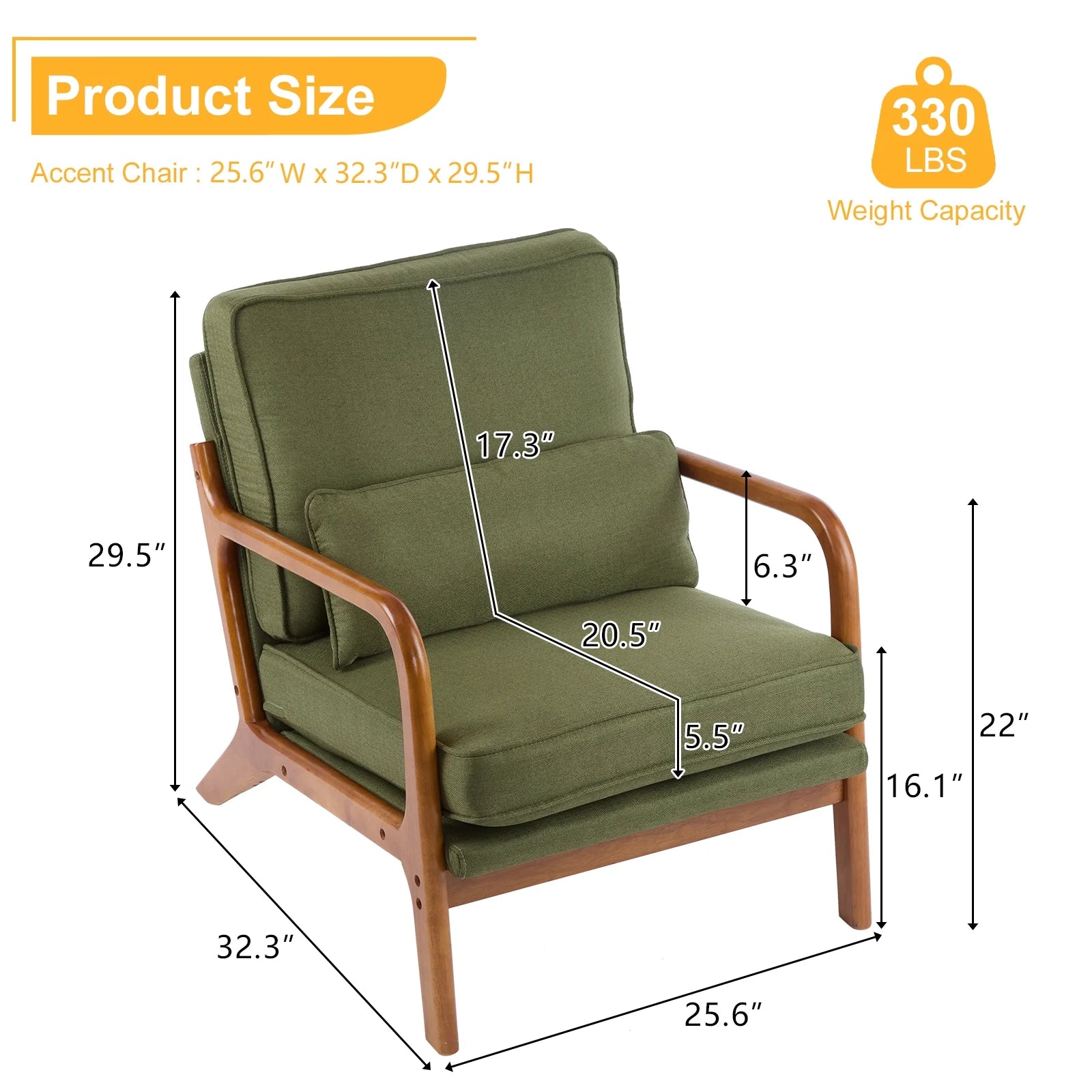 Stylish Green Linen Upholstered Accent Chair for Modern Living Spaces