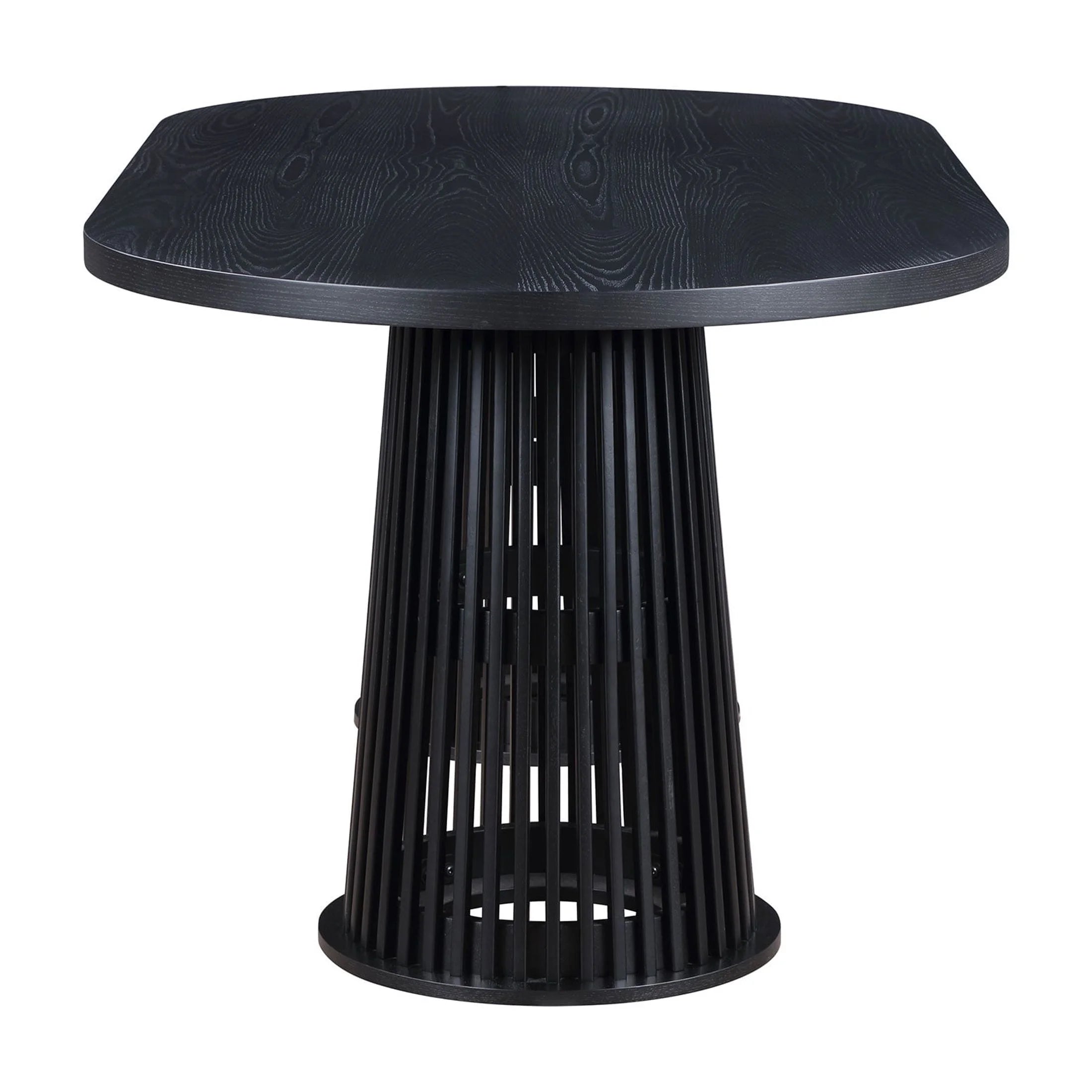 Drew Rich Black Oval Dining Table - Stylish Elegance for Your Dining Space