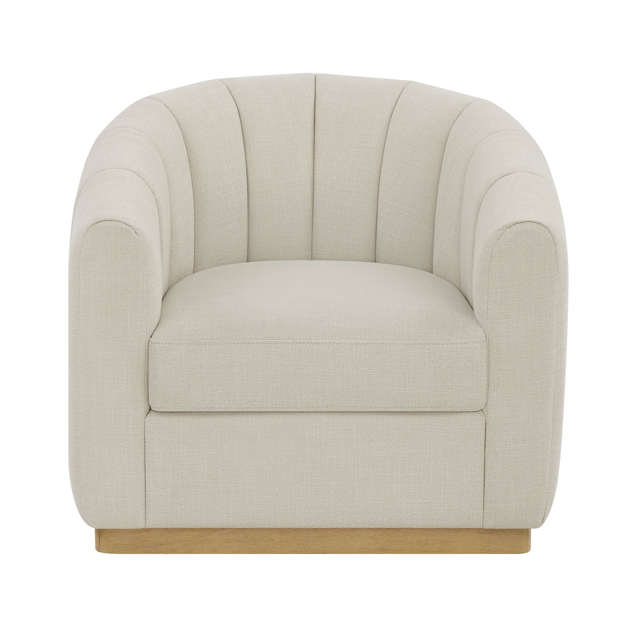 Elegant Lillian Cream Linen Accent Swivel Chair – Perfect for Your Home Decor!