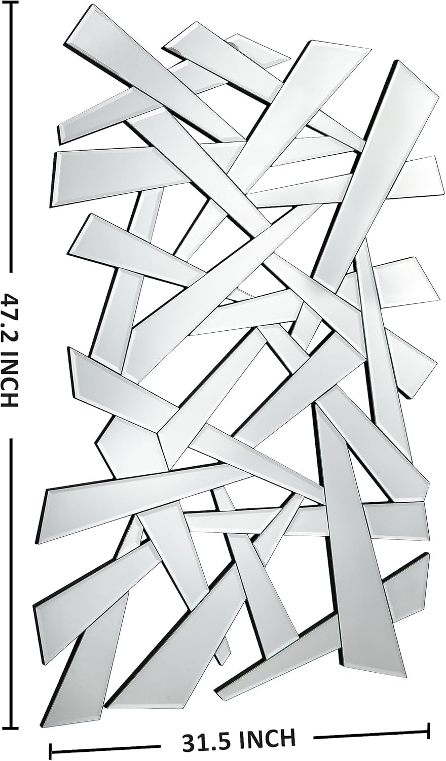 Stunning 48" X 32" Modern Irregular Beveled Wall Mirror - Perfect for Living Room, Entryway, and Hallway Decor