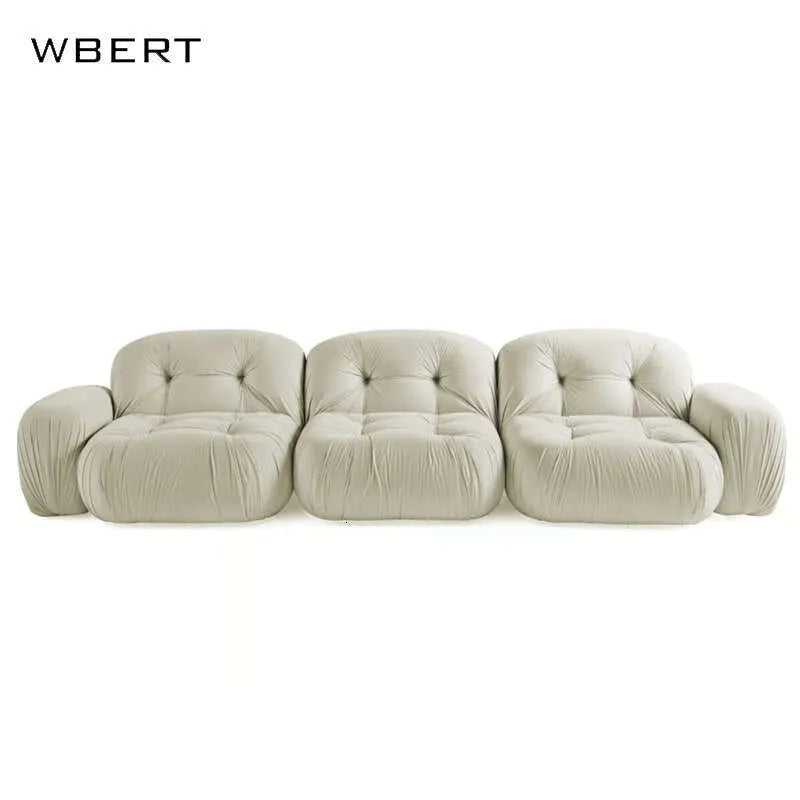 Italian Minimalist Lamb's Wool Modular Sofa – Chic Nordic Design for Trendy Living Rooms