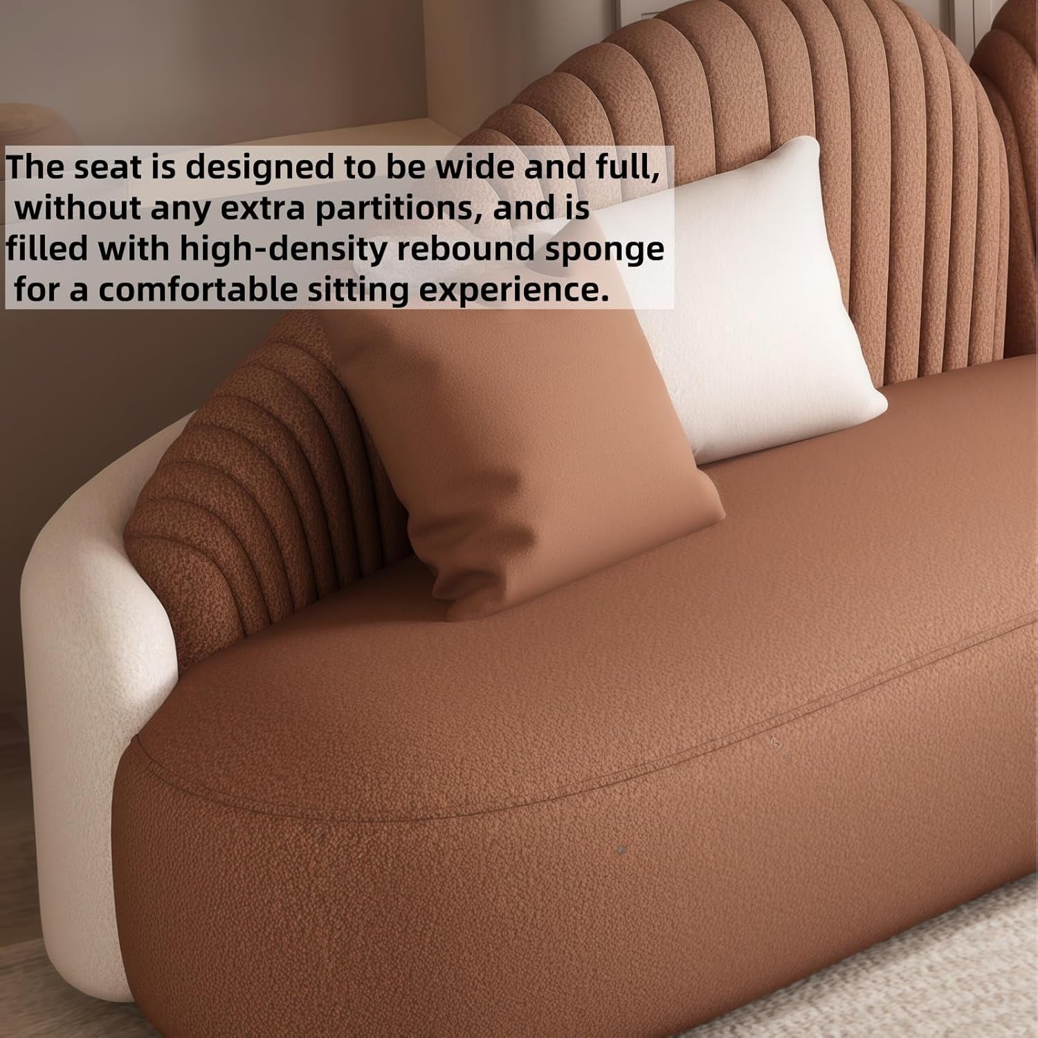 Ultra-Comfortable 79" Sofa Set for Living Room - Stylish Design Perfect for Family Gatherings and Home Offices (Brown)