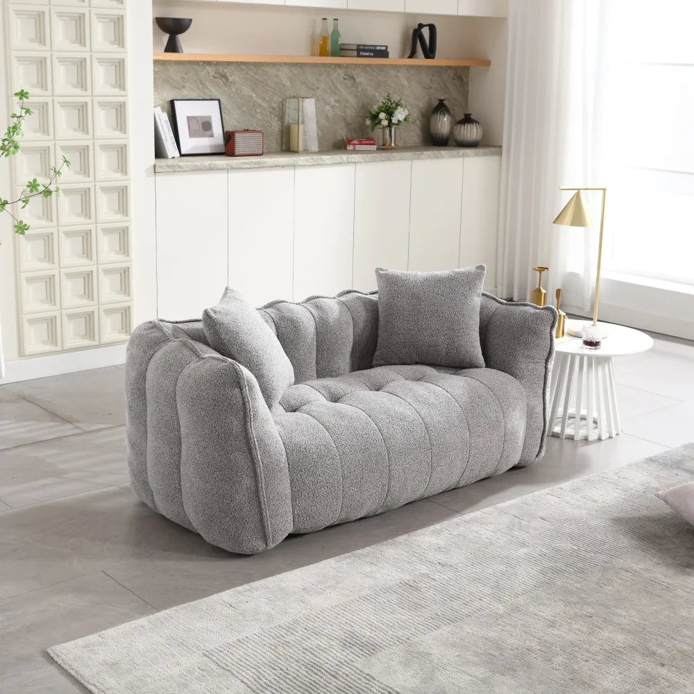 Ultimate Comfort Soft Beanbag Chair for Two - Perfect Square Recliner Sofa for Gaming and Reading with High Resilience Foam Core
