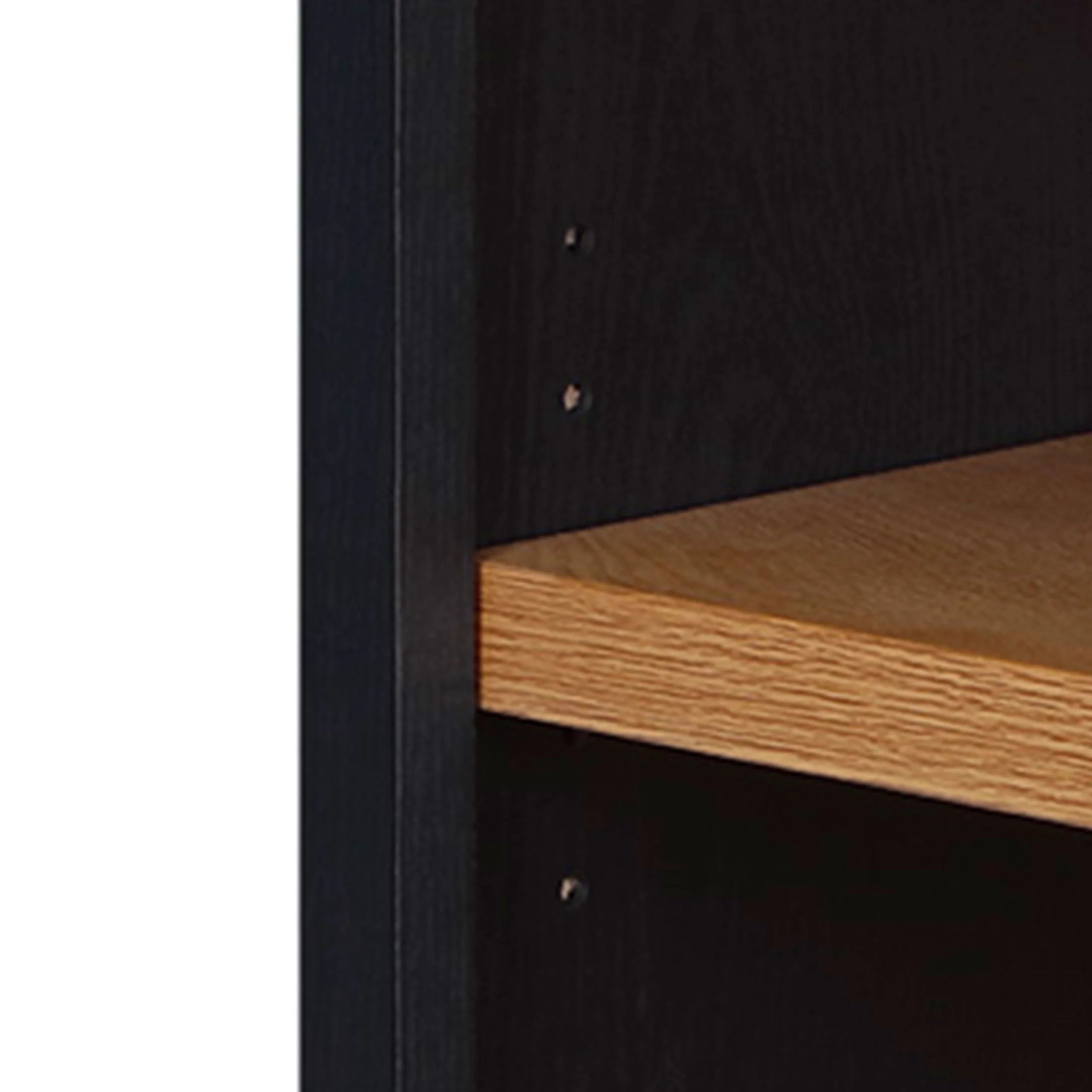 Stylish Juliet Open Arch Bookcase in Rich Black and Light Honey Finish
