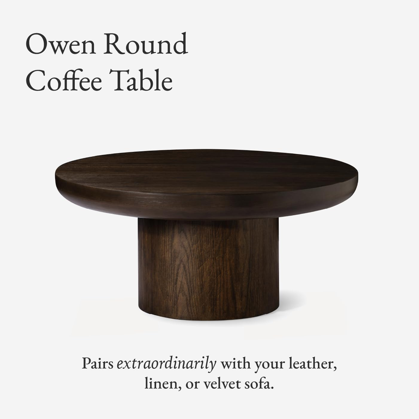 Chic Aged Brown Wooden Circular Coffee Table - 36" Round Modern Farmhouse Accent for Your Living Room