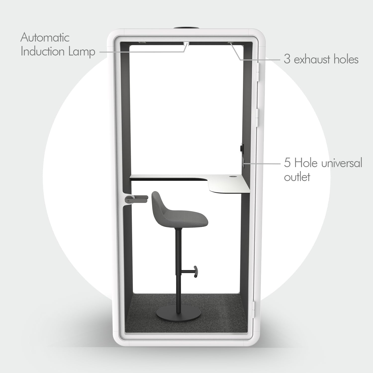 Transform Your Workspace with a Portable Acoustic Meeting Booth - Perfect for Private Calls and Study Solutions (H92in W43in D40in)