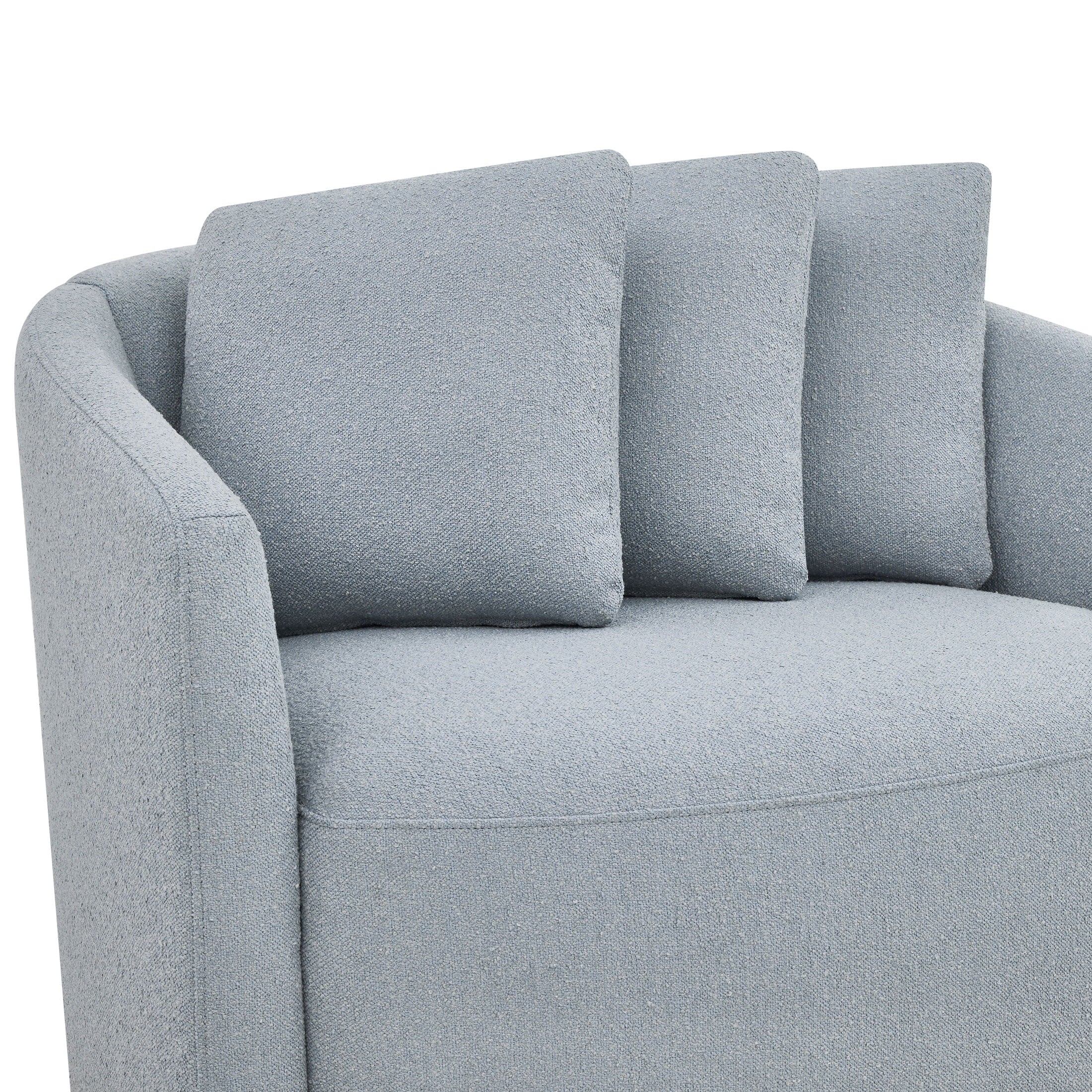 Drew Barrymore's Stunning Cornflower Blue Boucle Accent Chair – Elevate Your Space!