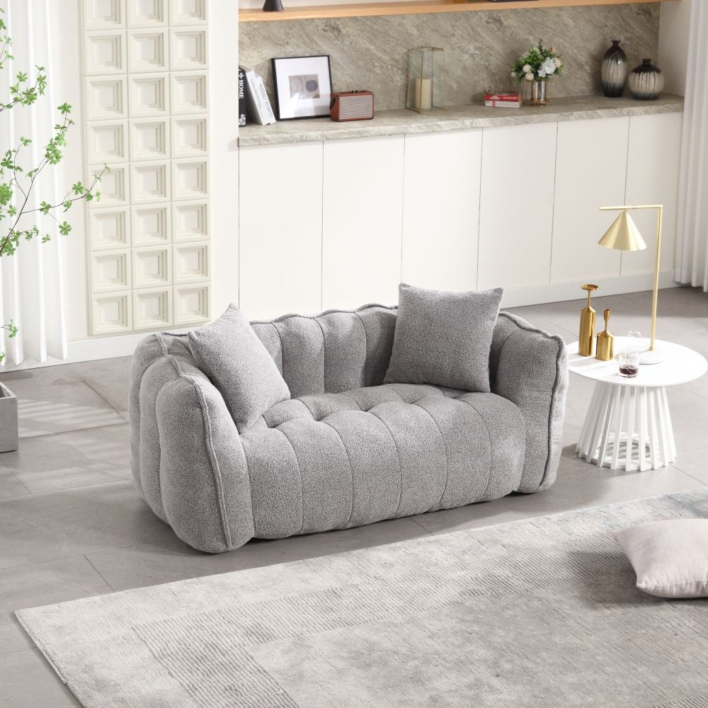 Ultimate Comfort Soft Beanbag Chair for Two - Perfect Square Recliner Sofa for Gaming and Reading with High Resilience Foam Core