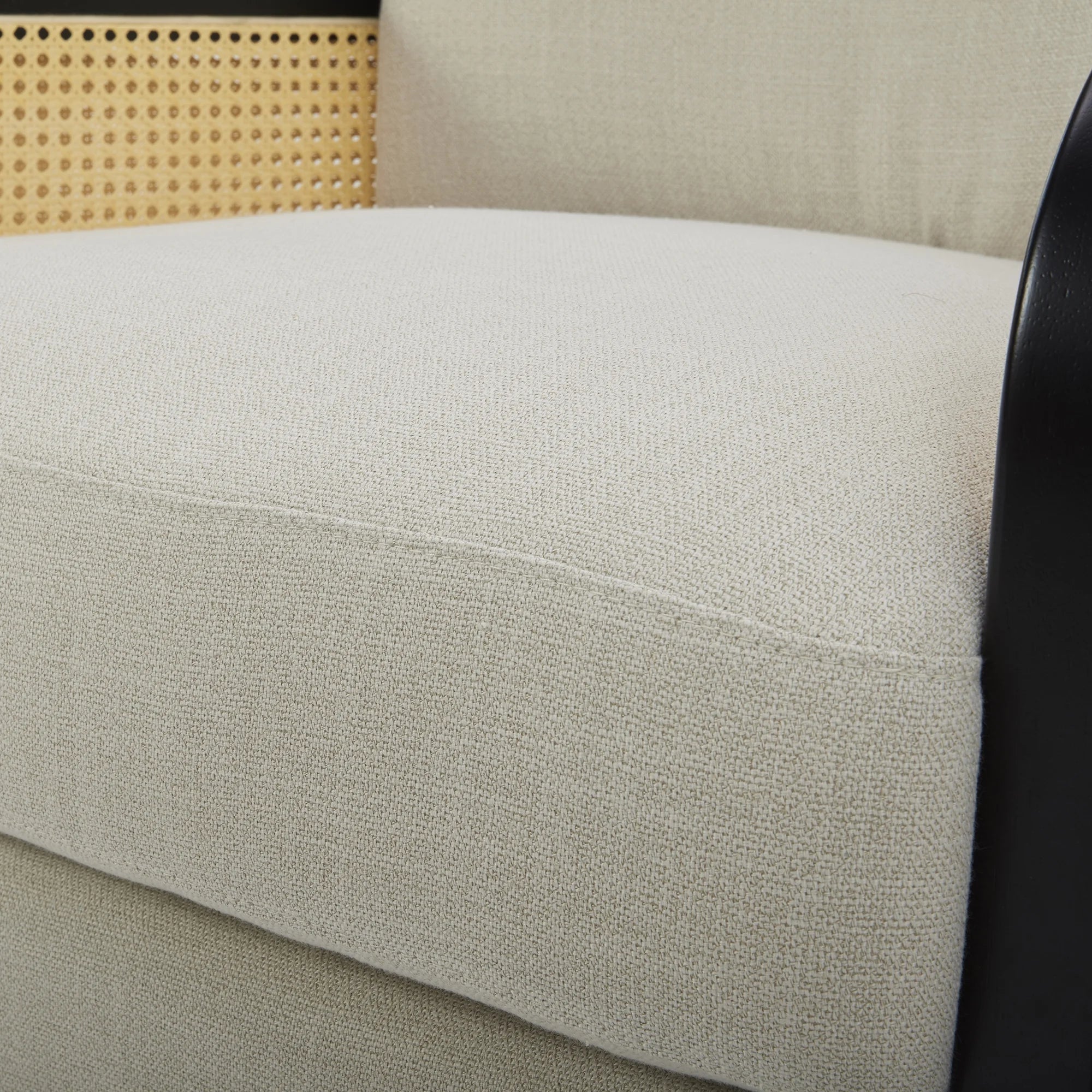 Elegant Charcoal Swivel Accent Chair - Springwood Cane Design
