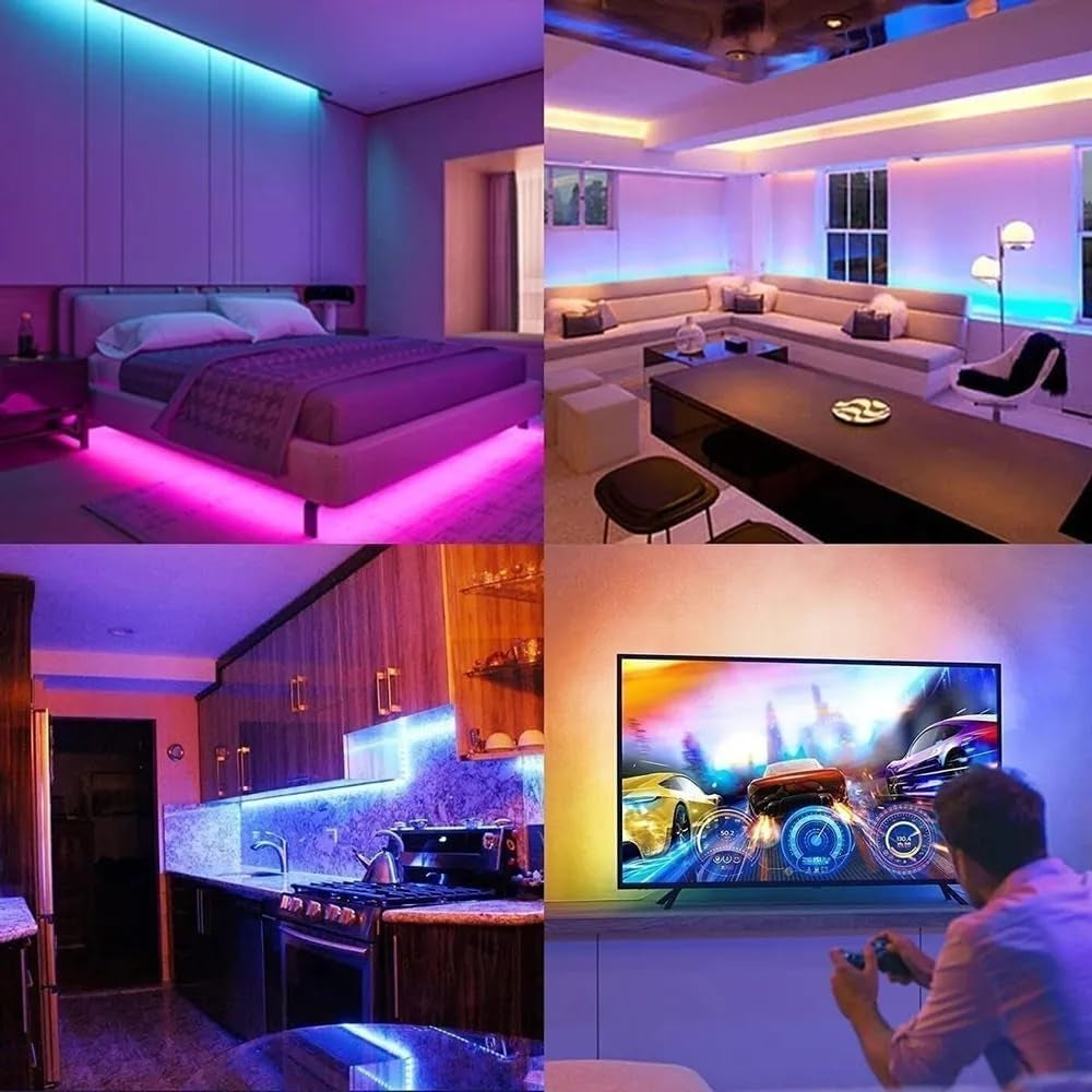 130Ft RGB LED Strip Lights for Bedroom & Desk - Perfect Indoor Decor with Remote & 24V Power Supply - Ideal Birthday Gifts