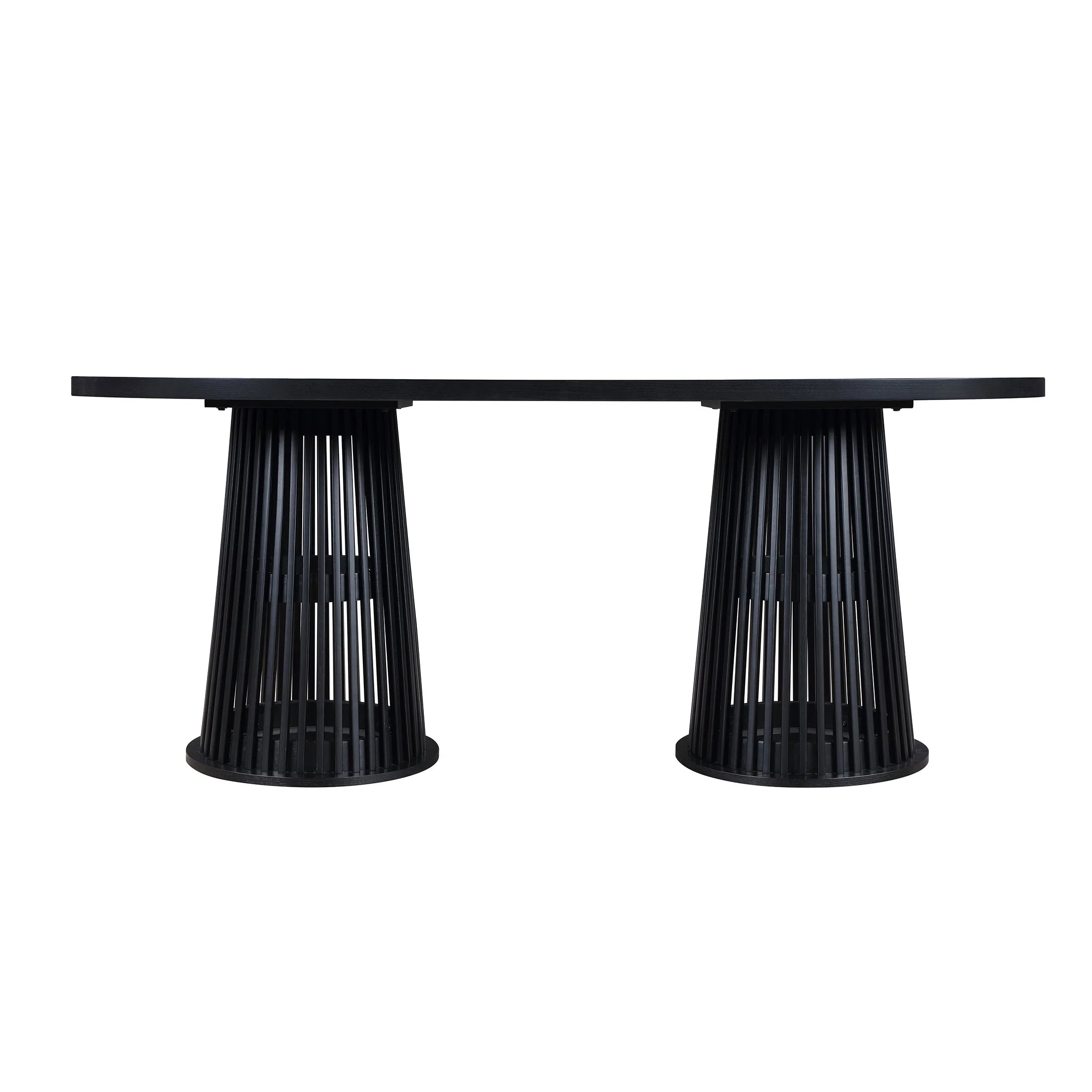 Drew Rich Black Oval Dining Table - Stylish Elegance for Your Dining Space