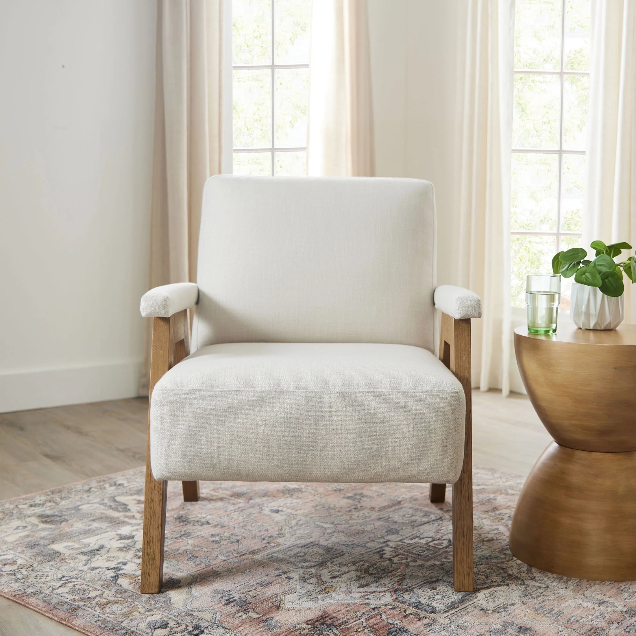 Stylish Cream Ezra Accent Chair for Your Living Room