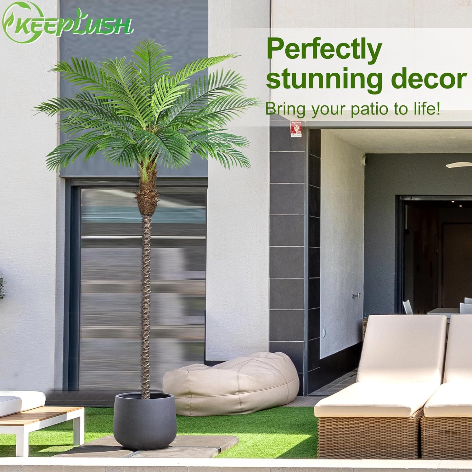 Elevate Your Space with 10Ft Tall Artificial Phoenix Palm Trees - Set of 2 for Stunning Outdoor & Indoor Decor! Perfect for Patio, Poolside & Home Office!