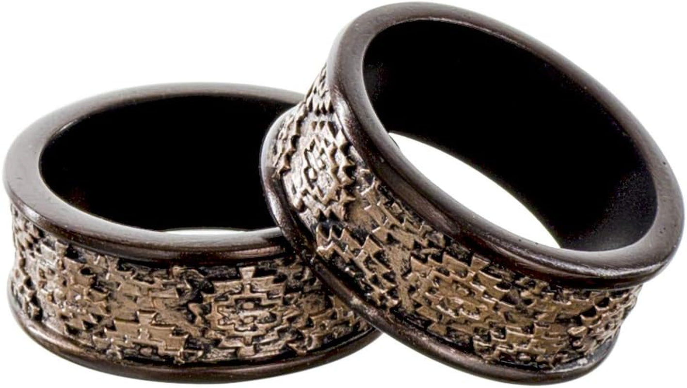 Dublin Brown Napkin Rings - Set of 6 Elegant Holders for Rustic Table Settings and Holiday Dinners