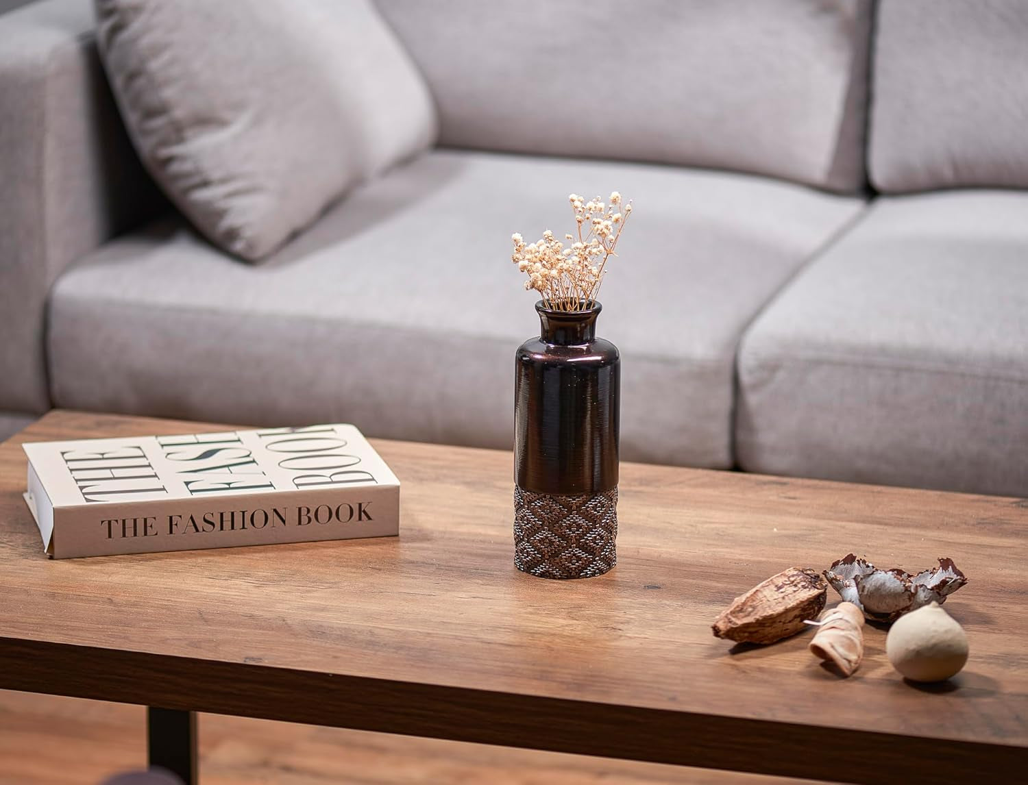 Dublin Brown Vase Set - Three Elegant Table Centerpieces for Home and Office Décor