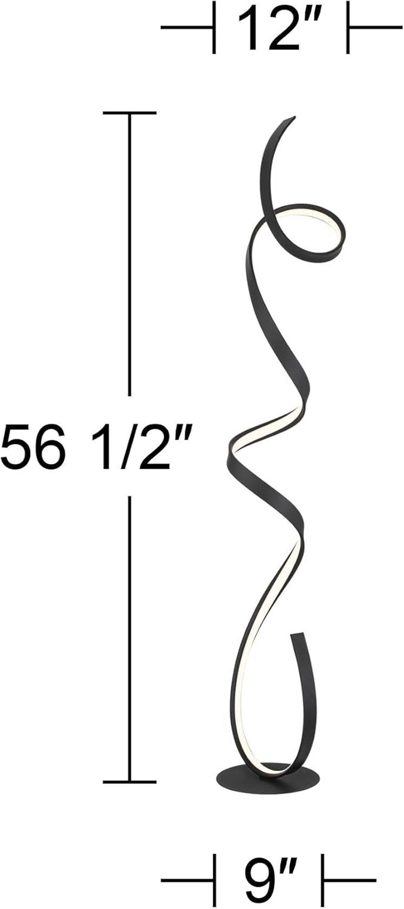 Avante Modern 56.5" Tall LED Floor Lamp with Foot Switch - Sleek Matte Black Design for Living Room, Bedroom, Office & Entryway - Elegant White Shade Home Decor