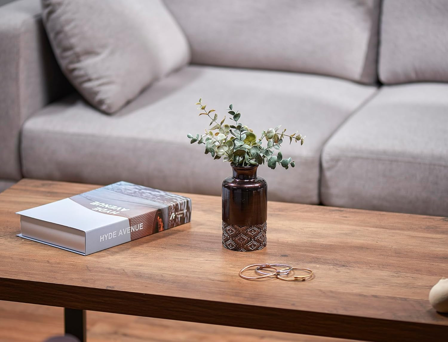 Dublin Brown Vase Set - Three Elegant Table Centerpieces for Home and Office Décor