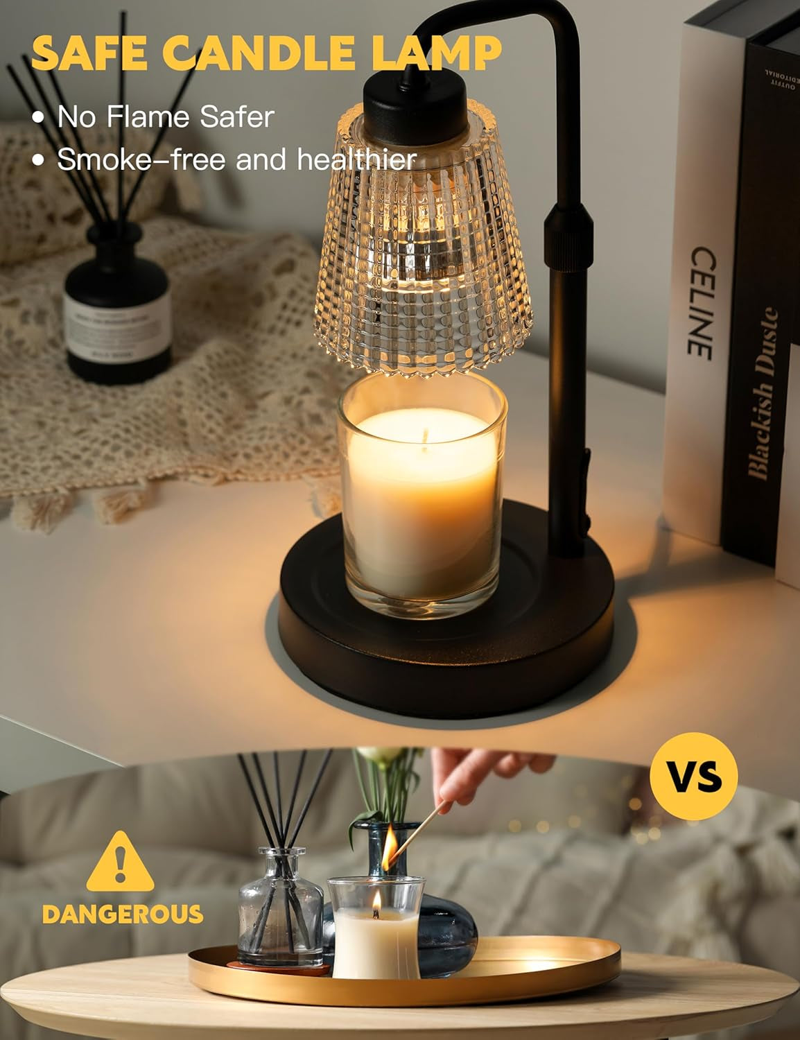 Dimmable Candle Warmer Lamp with Timer - Perfect Birthday & Housewarming Gift for Women & Moms - Includes 2 Bulbs for Jar Candles & Wax Melts