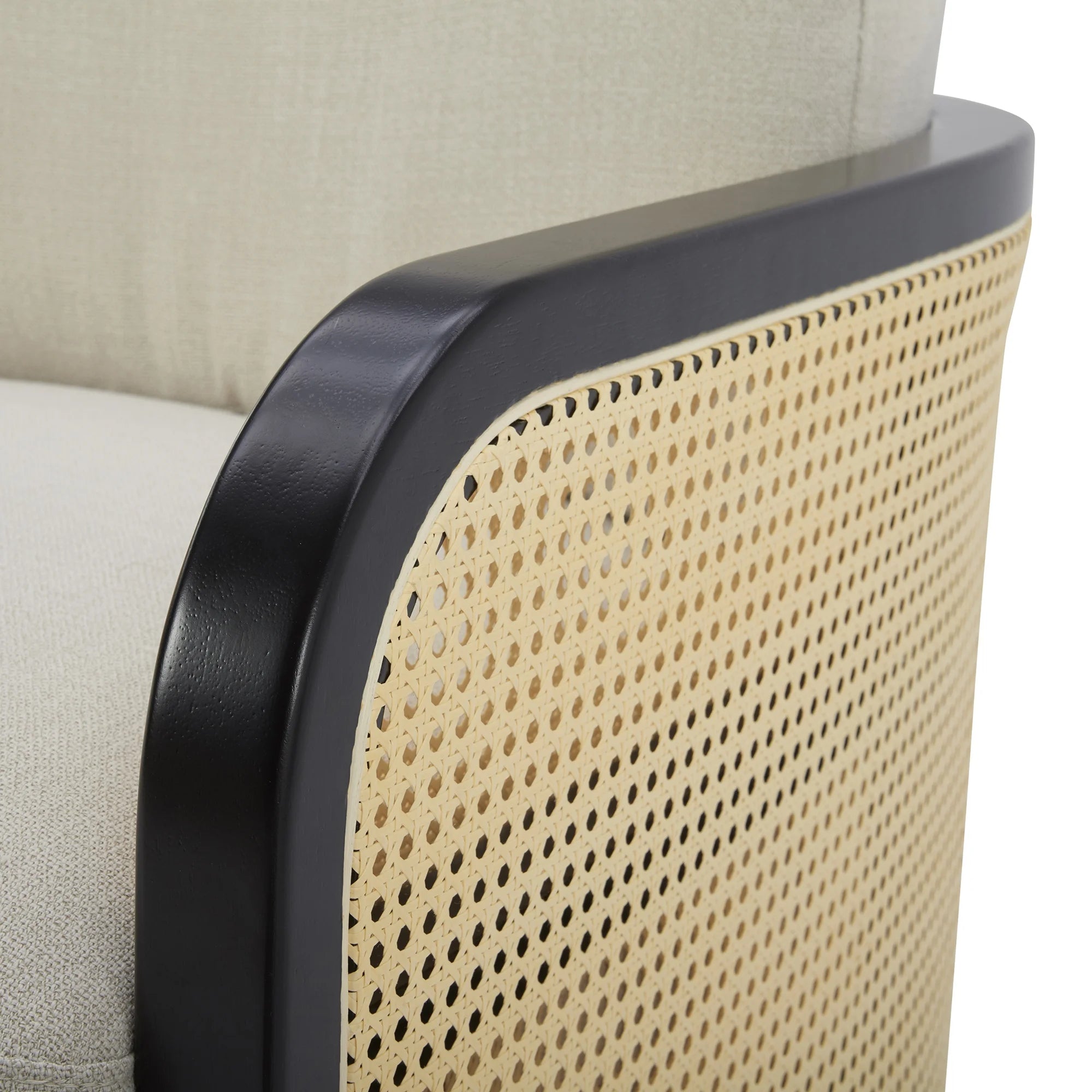 Elegant Charcoal Swivel Accent Chair - Springwood Cane Design