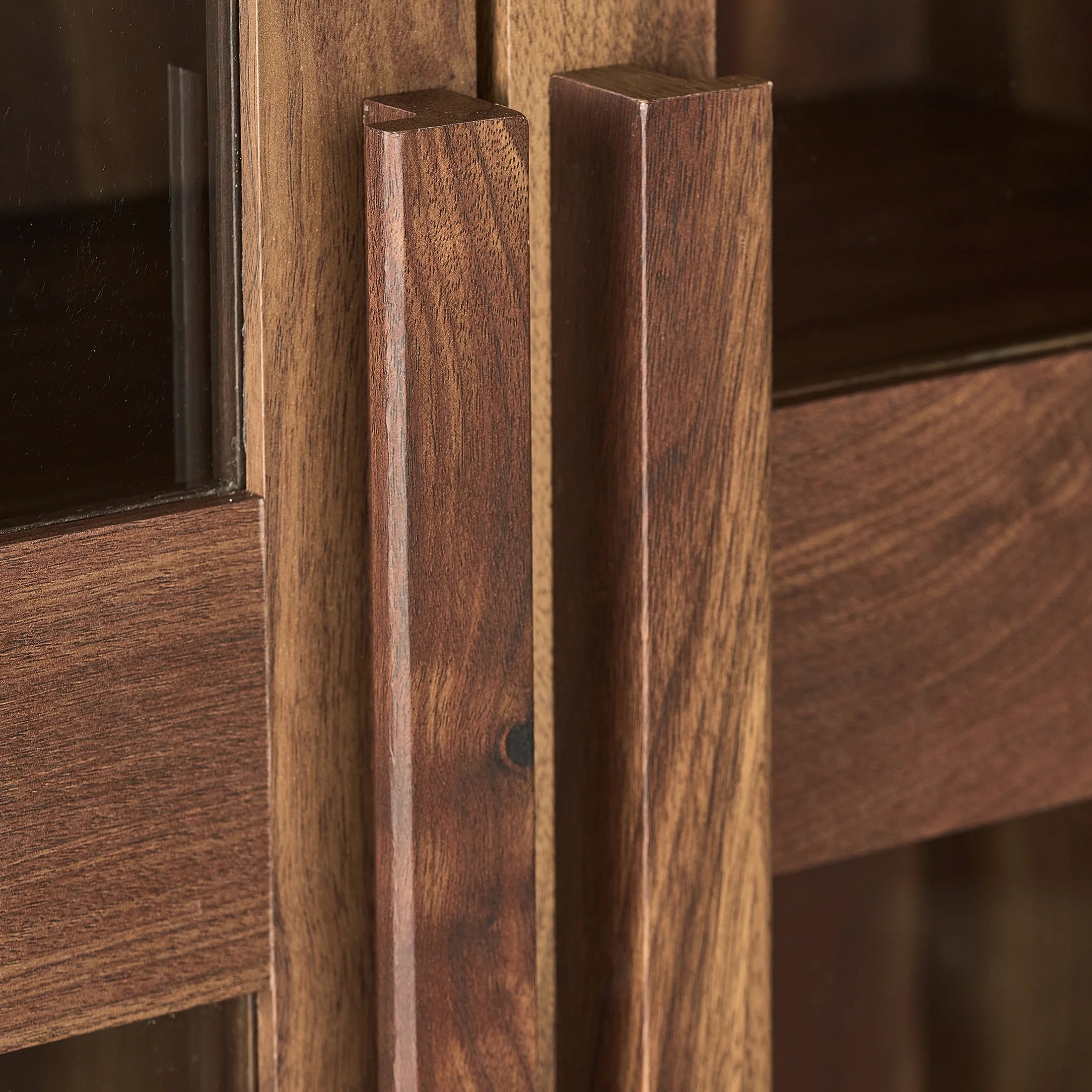 Stylish Ezra Accent Cabinet in Rich Warm Walnut Finish