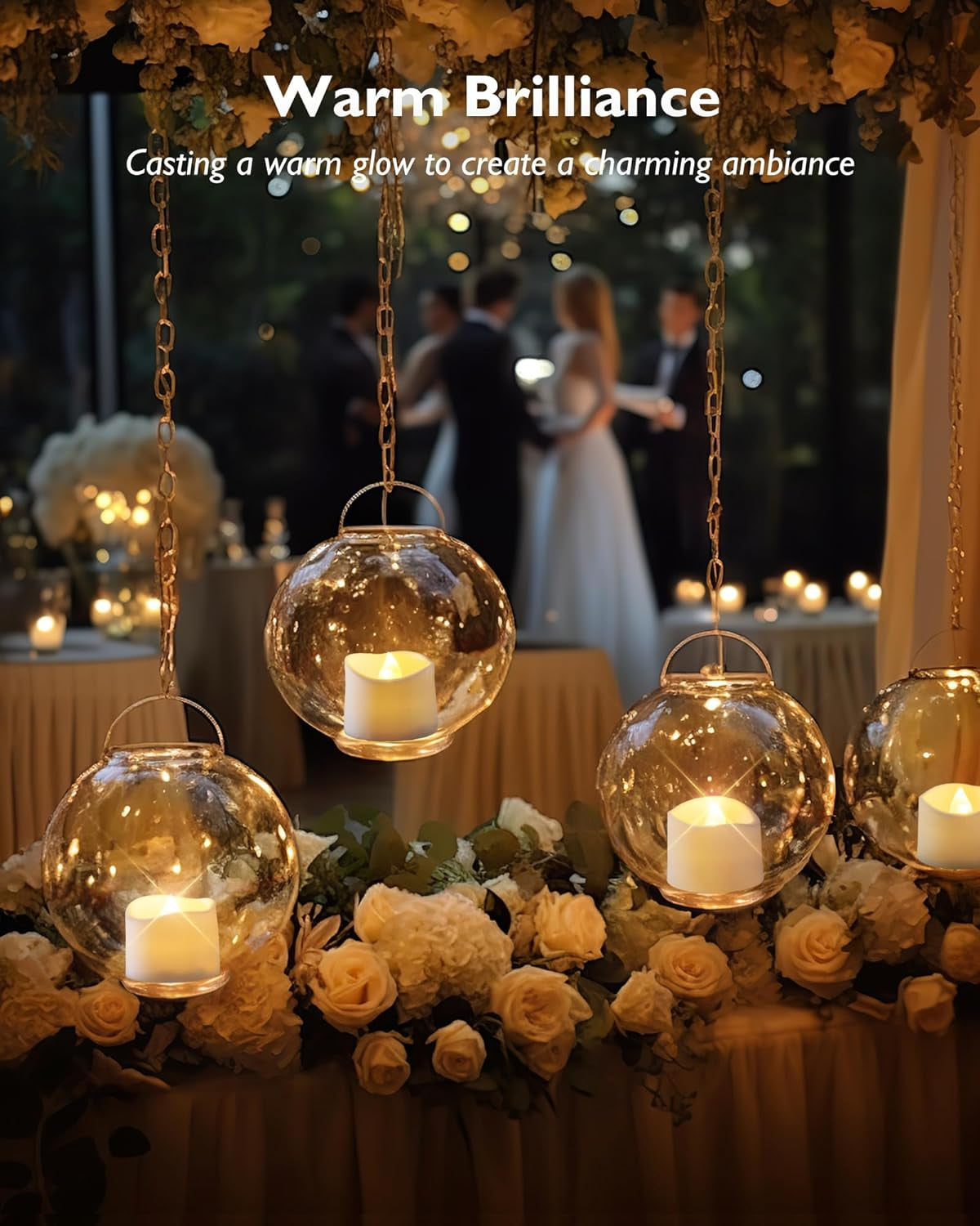 24Pcs Battery-Operated Flickering Flameless LED Tea Lights - 200+ Hours of Ambiance for Weddings, Anniversaries, Halloween & Christmas Decor
