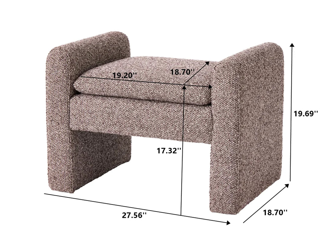 Elegant Truffle Brown Emerson Ottoman - Perfect for Any Living Space