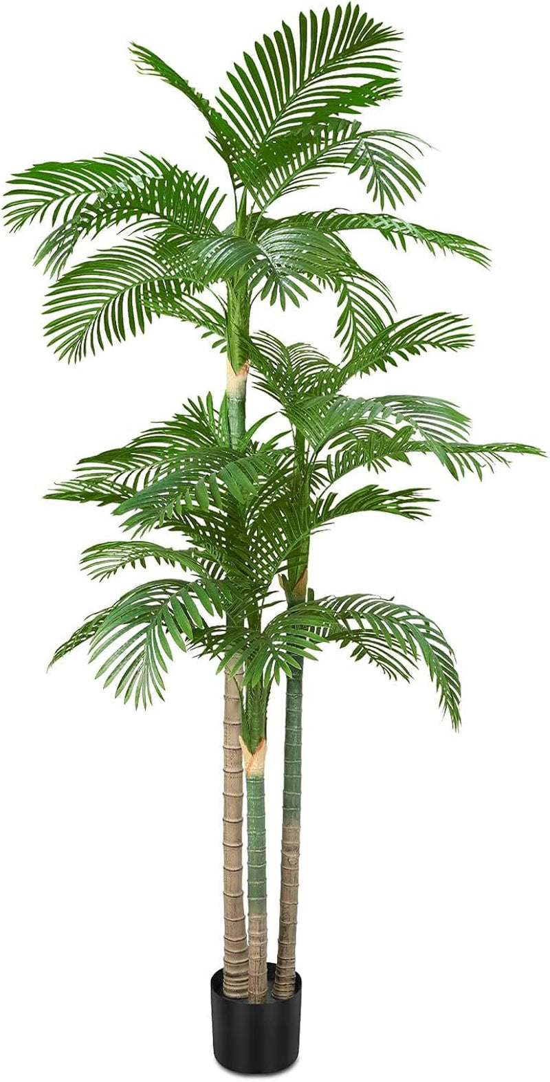 8.5Ft Tall Triple Golden Cane Palm - Luxury Artificial Silk Tree for Indoor/Outdoor Home & Office Decor