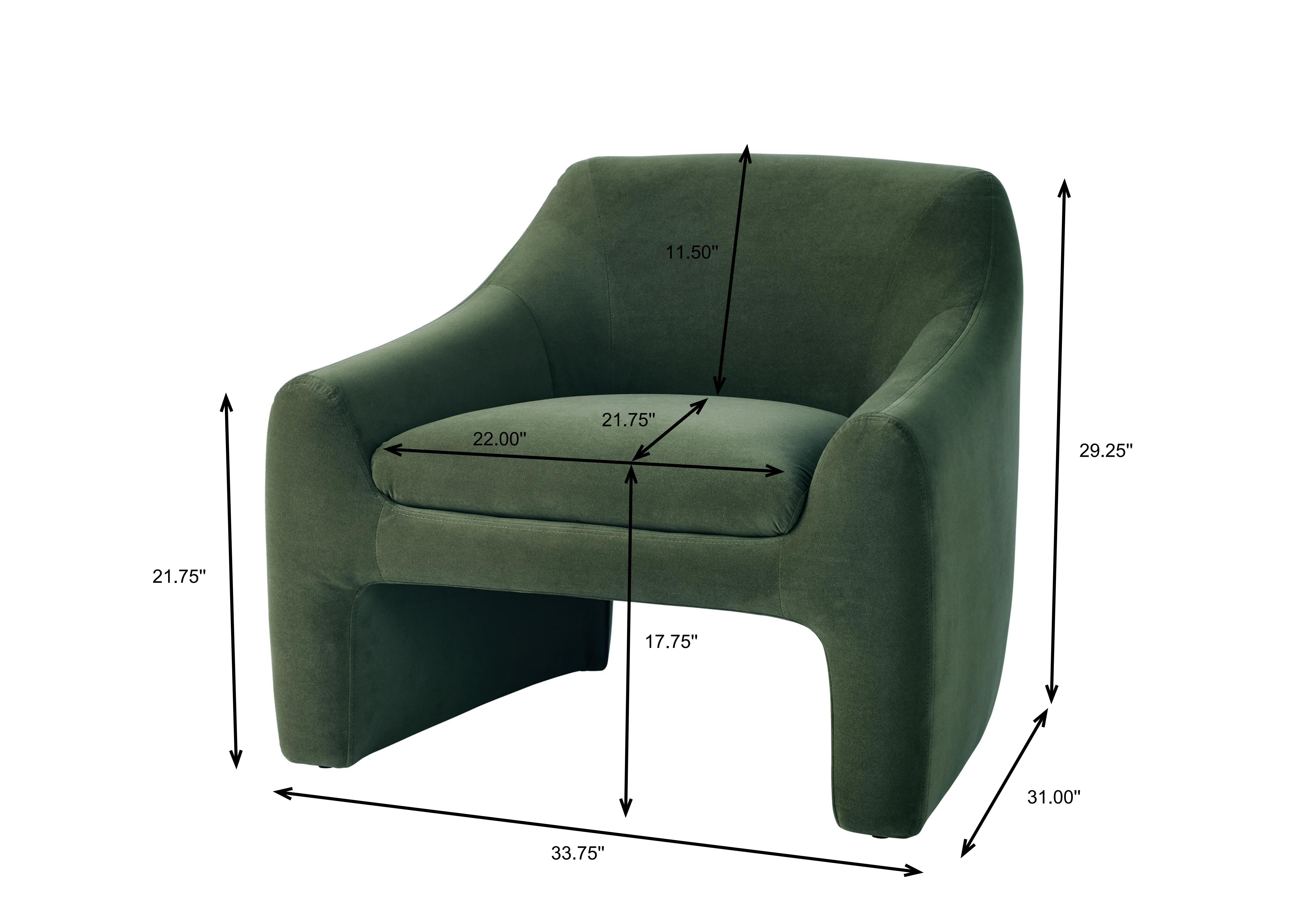 Emerson Olive Curvy Accent Chair - Stylish and Comfortable Addition to Your Space