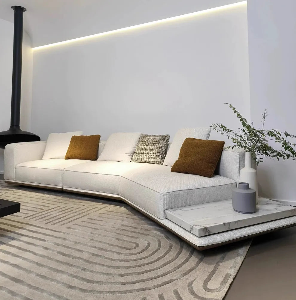 Italian Minimalist Horizon Sofa - High-End Cotton and Linen Design for Stylish Living Rooms