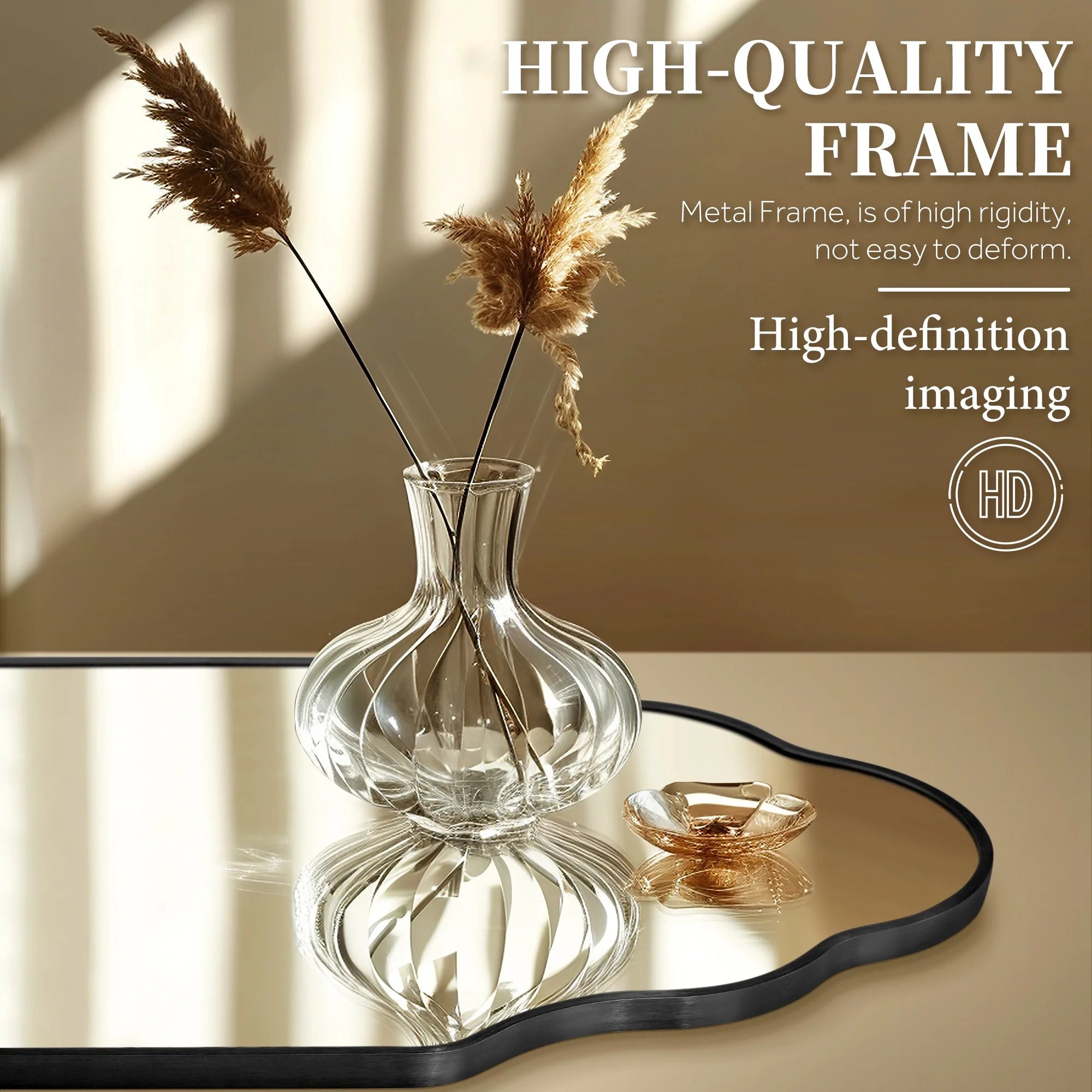 Elegant Black Scalloped Wall Mirror - Stunning Home Decor Accent