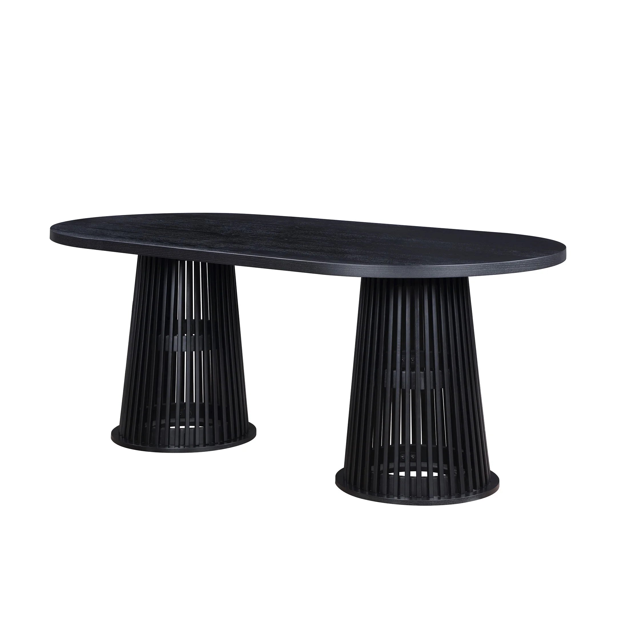 Drew Rich Black Oval Dining Table - Stylish Elegance for Your Dining Space