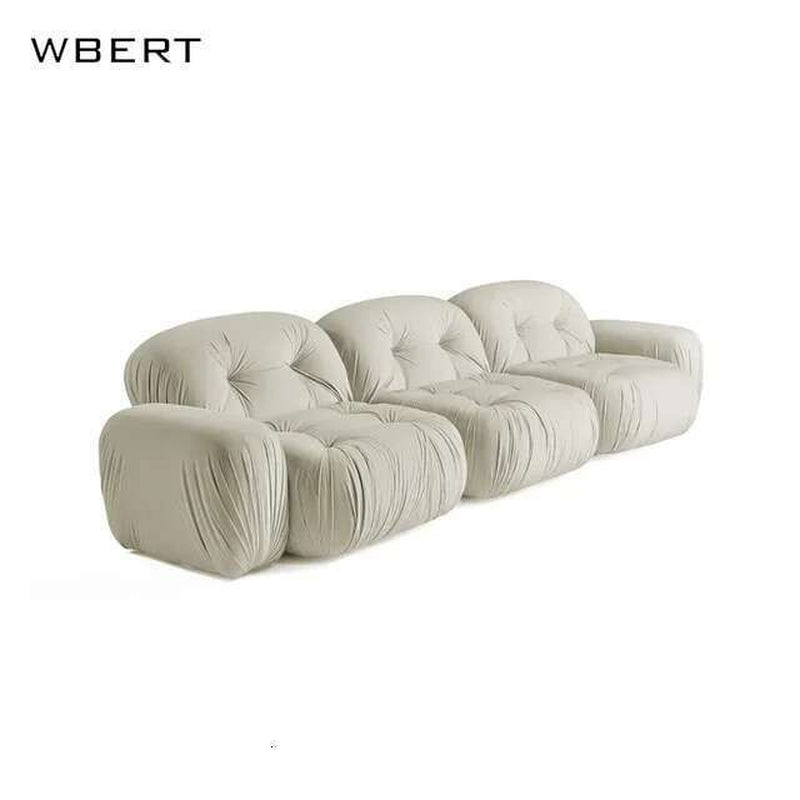 Italian Minimalist Lamb's Wool Modular Sofa – Chic Nordic Design for Trendy Living Rooms