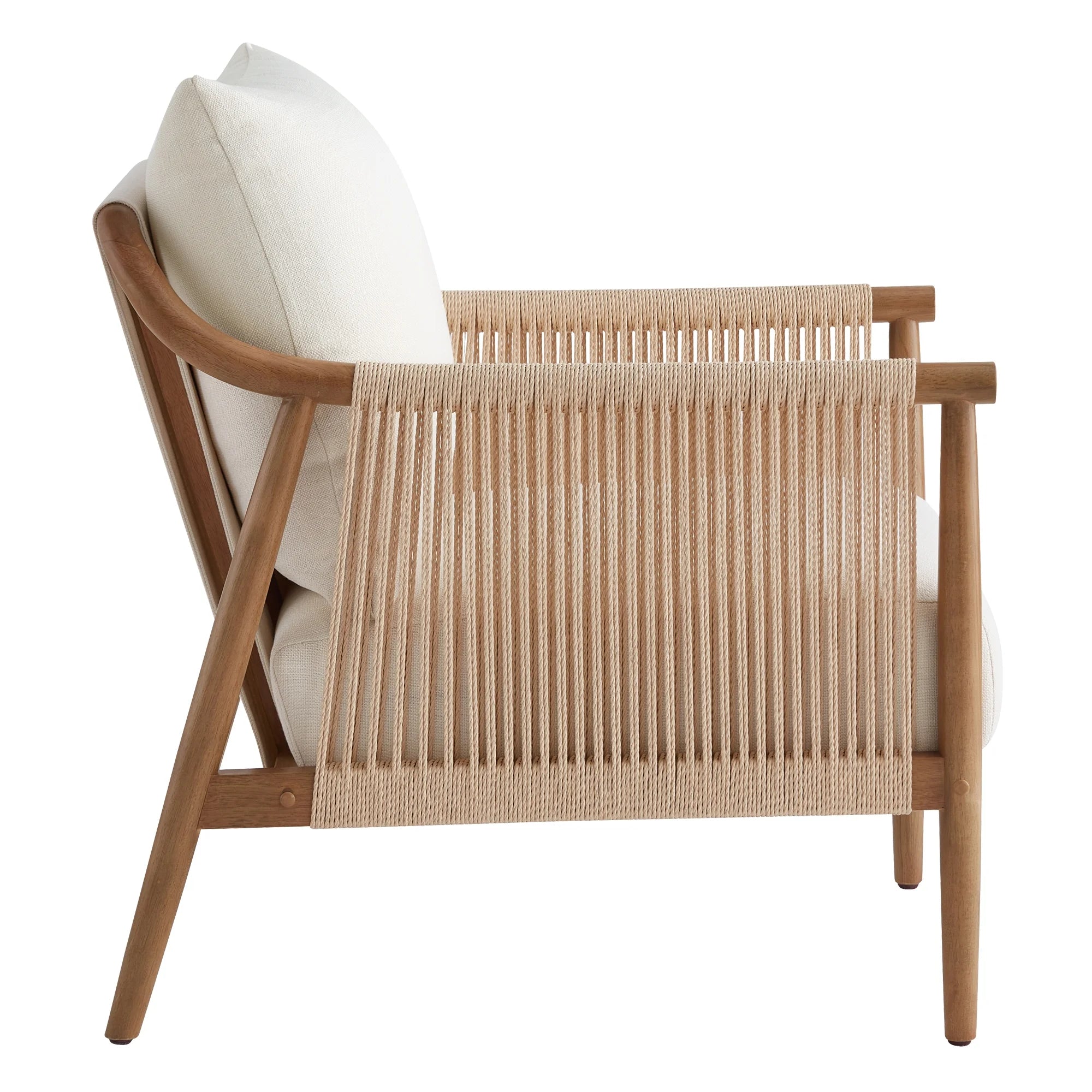 Stylish Cream Braid Armchair for a Chic Living Room Makeover
