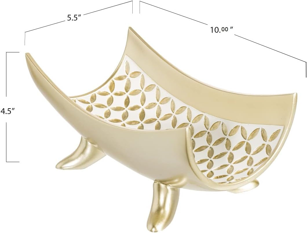 Schonwerk Diamond Lattice Centerpiece Bowl with Three Matching Orbs - Elegant Coffee Table Decor for Living and Dining Spaces - Stylish Home and Mantle Decorations