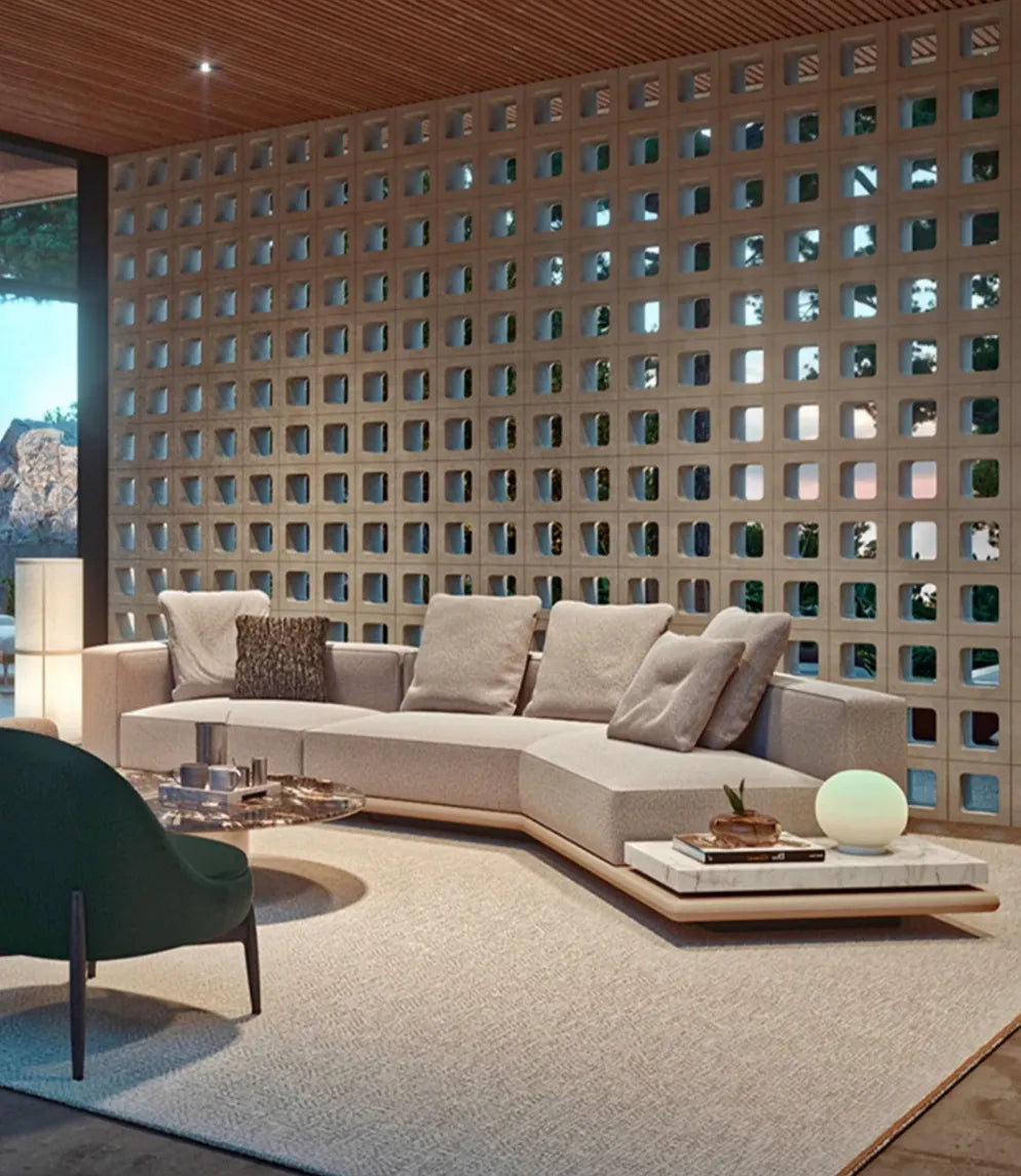 Italian Minimalist Horizon Sofa - High-End Cotton and Linen Design for Stylish Living Rooms