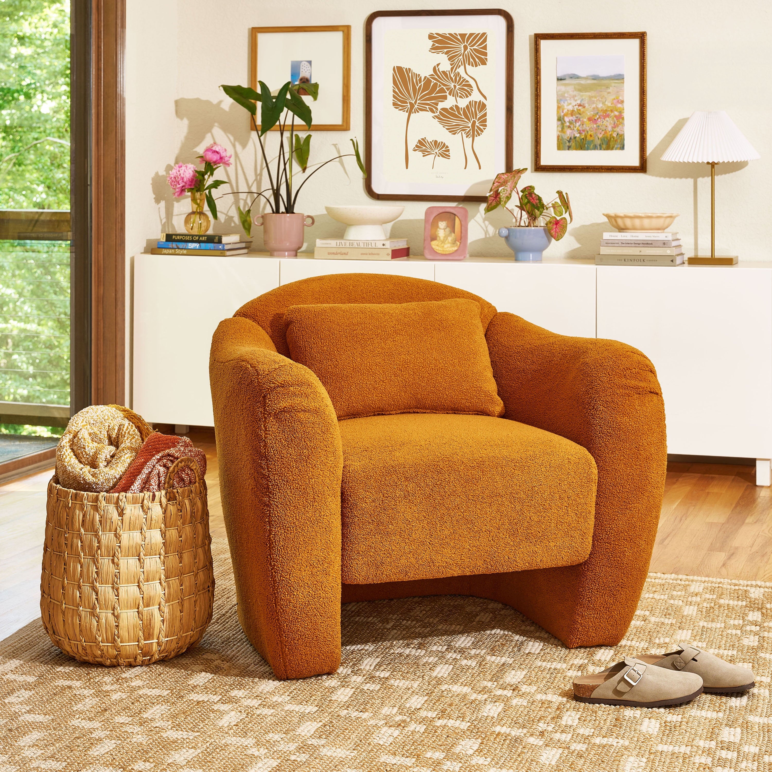 Barrymore Teddy Accent Chair - Luxurious Butterscotch Shearling by Drew Barrymore