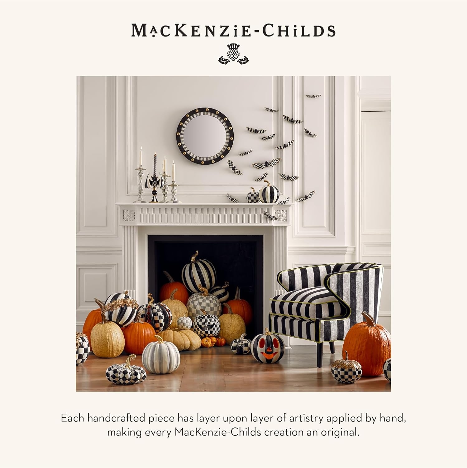Courtly Stripe Witch Hat - Black and White Halloween Decor for Home