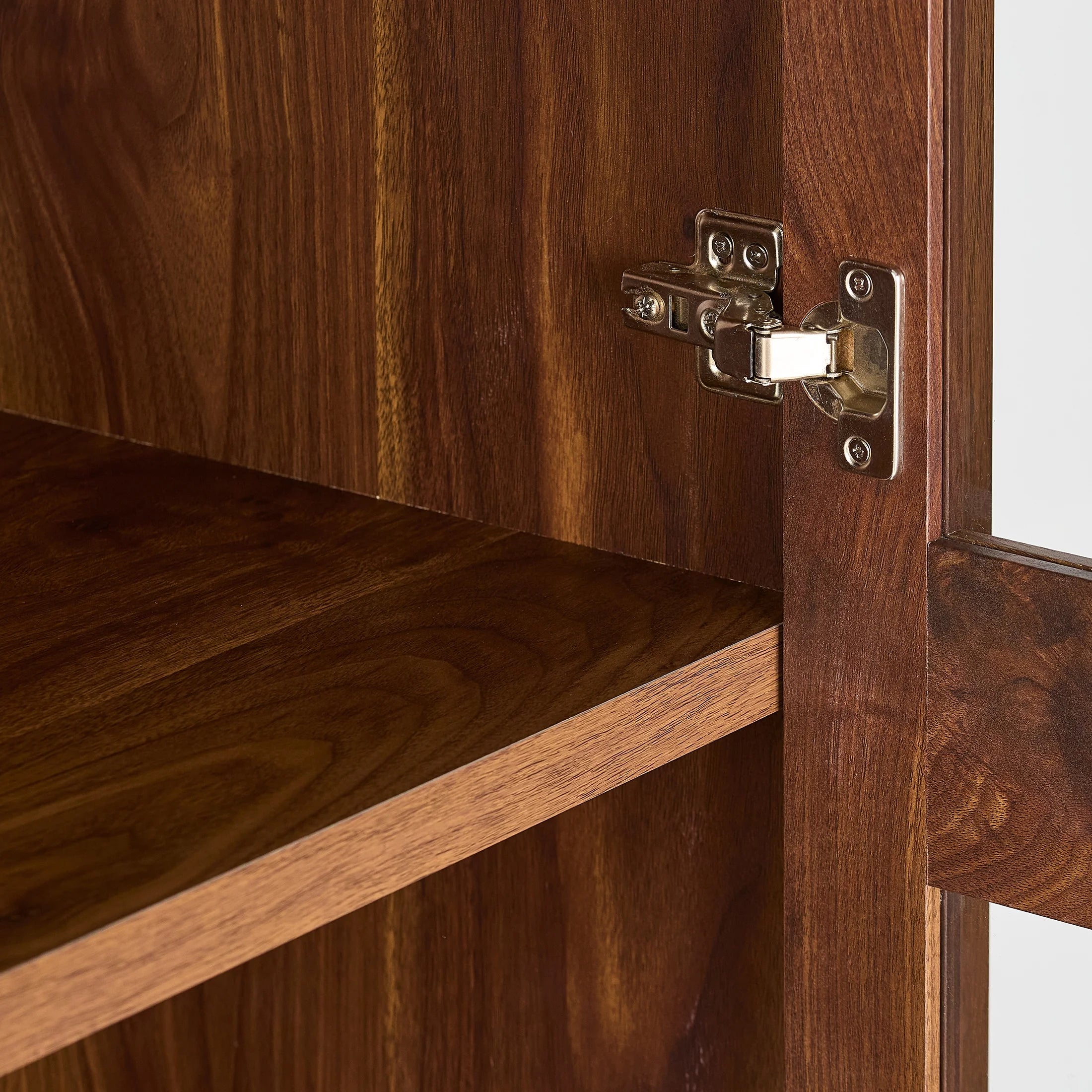 Stylish Ezra Accent Cabinet in Rich Warm Walnut Finish