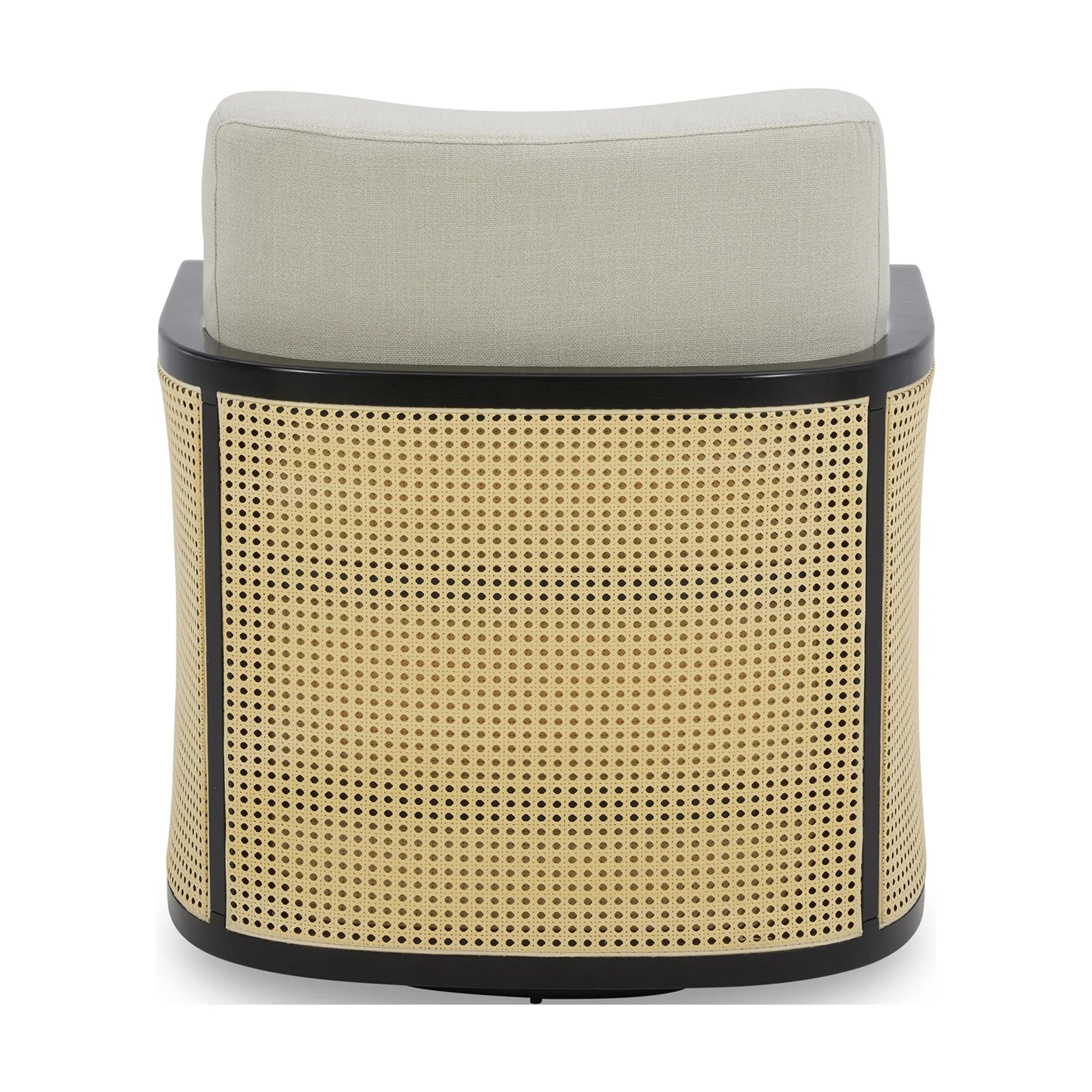 Elegant Charcoal Swivel Accent Chair - Springwood Cane Design