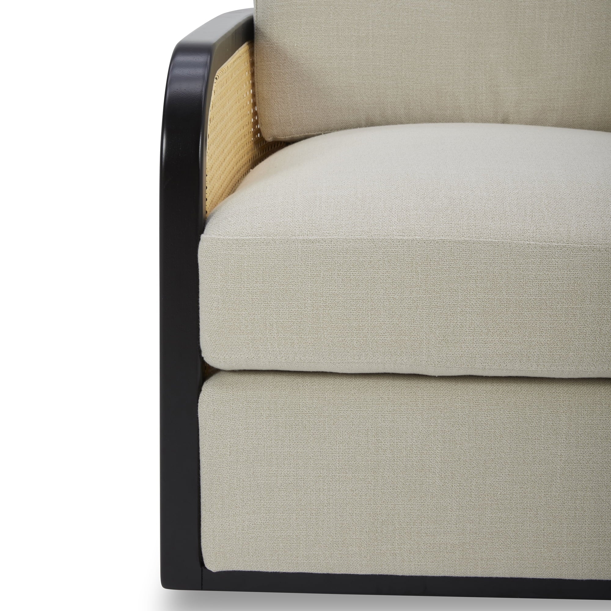 Elegant Charcoal Swivel Accent Chair - Springwood Cane Design
